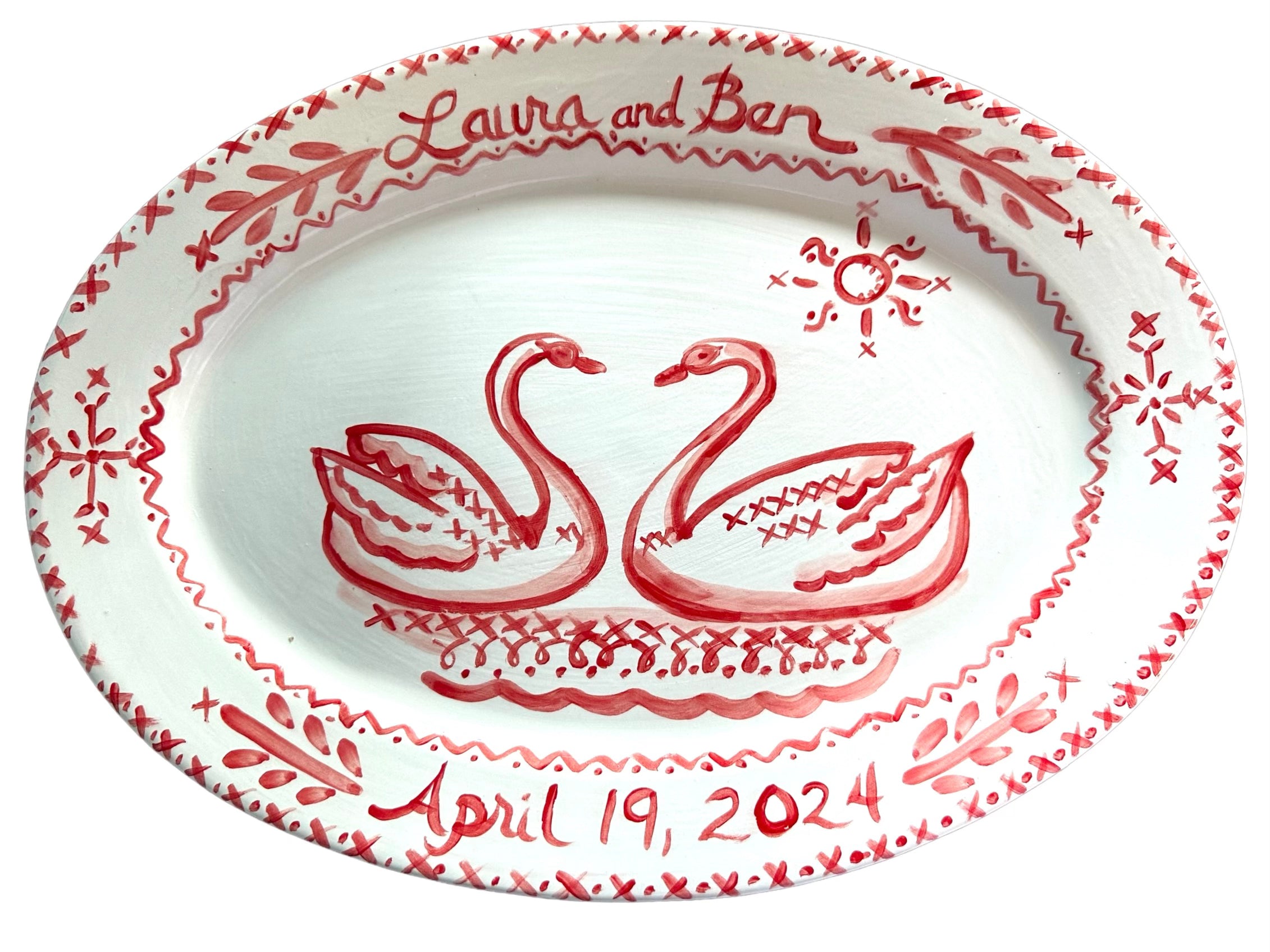 Large Custom Platter - Swans