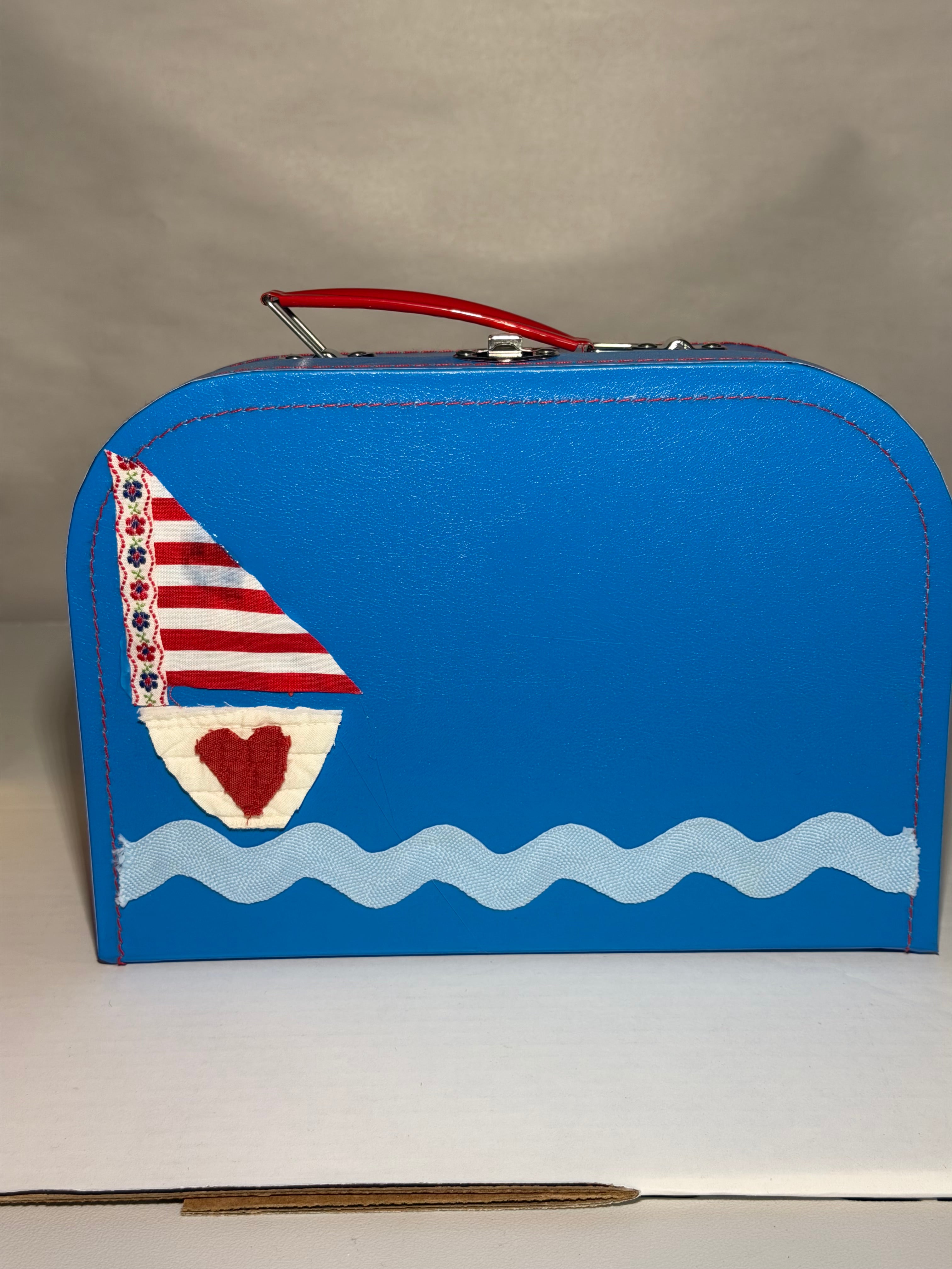 Personalized Heart Sailboat Suitcase