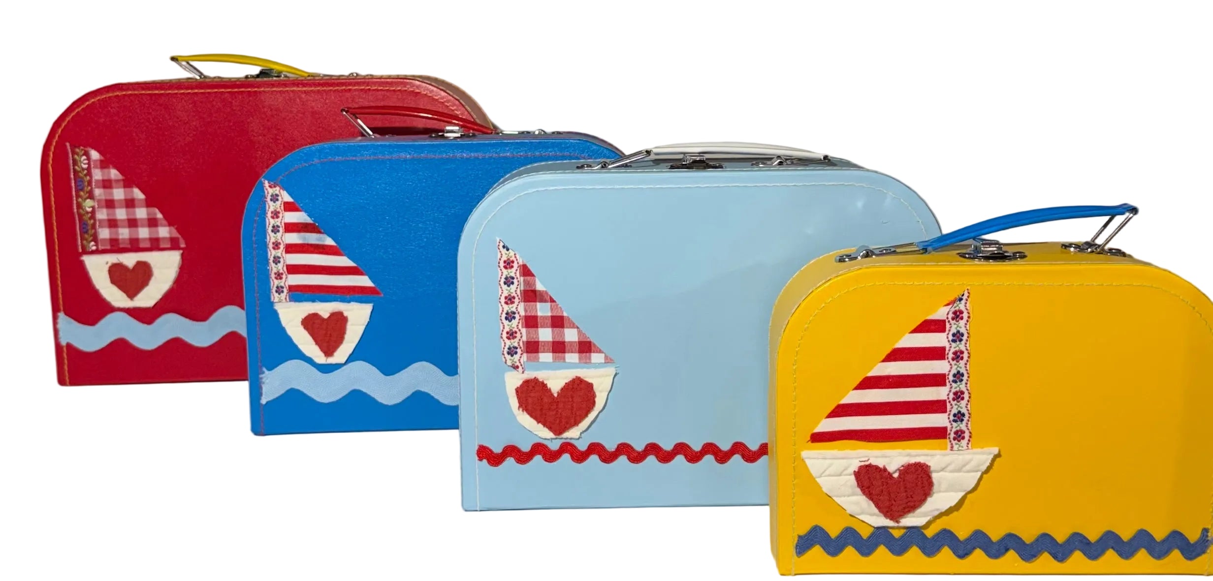 Personalized Heart Sailboat Suitcase