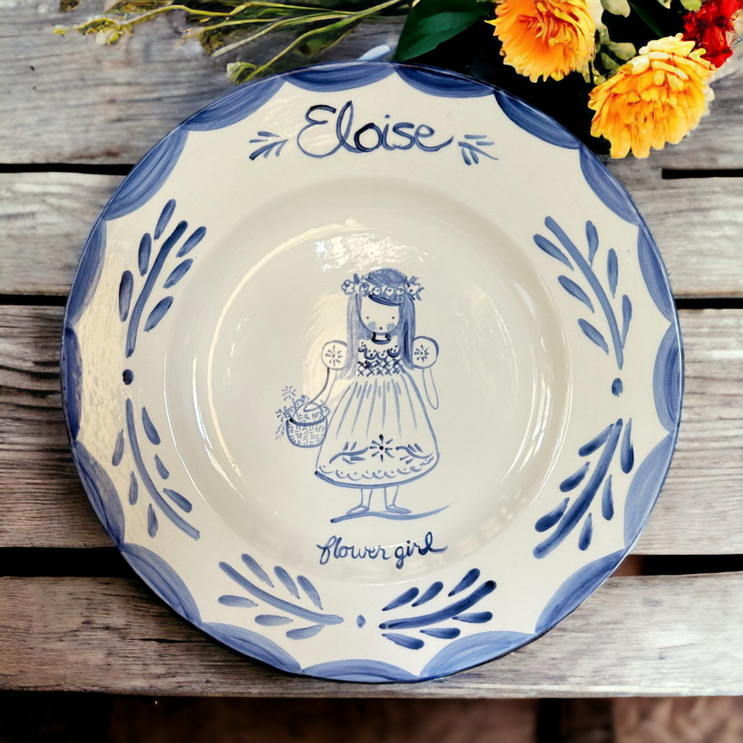 Flower Girl Plate - Premium  from Tricia Lowenfield Shop 