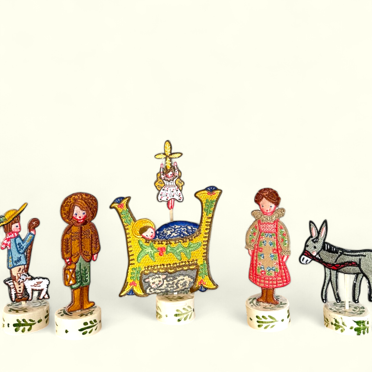Nativity Embroidered Ornaments - Set of 6 - Premium  from Tricia Lowenfield Shop 
