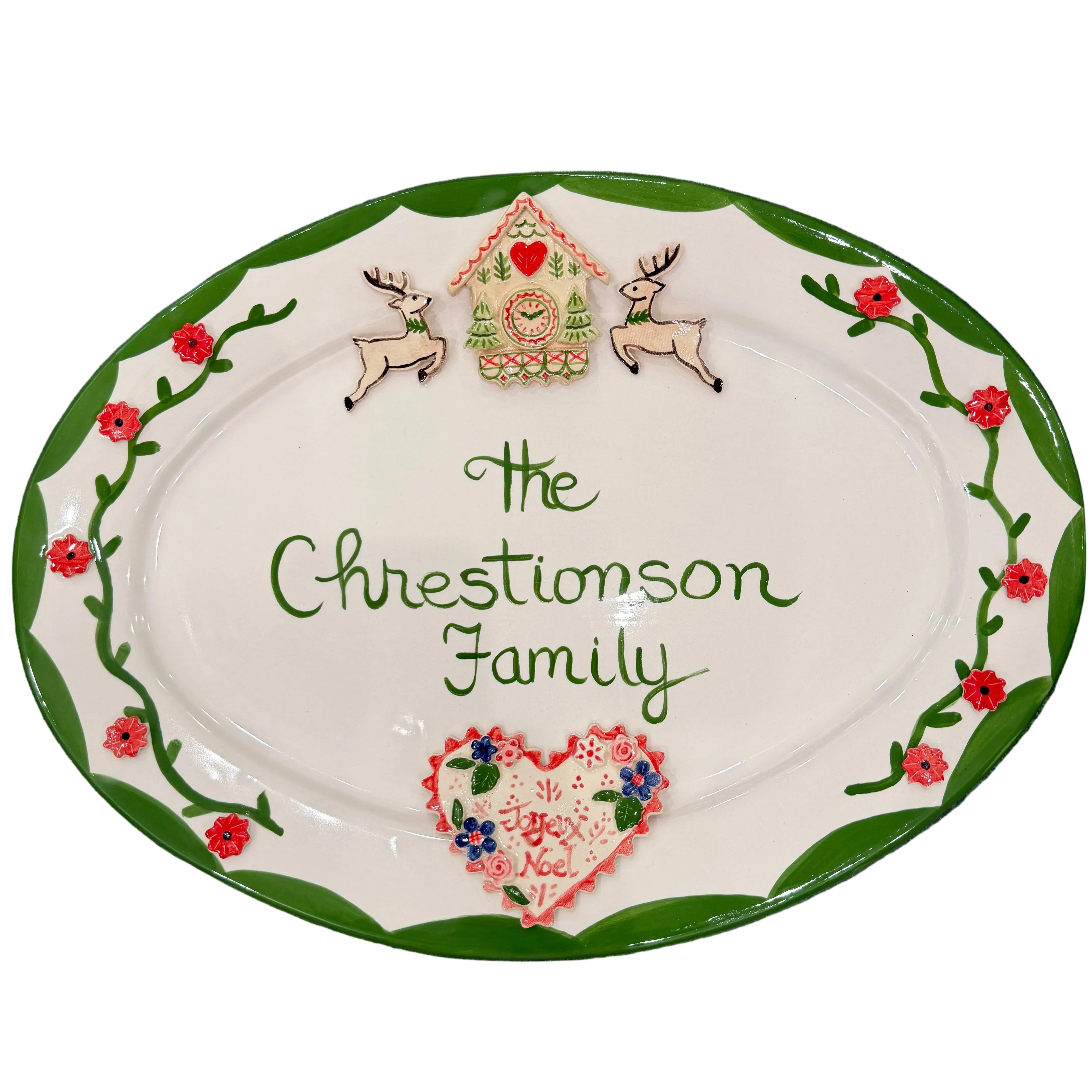 Personalized Christmas Platter - Swiss Clock