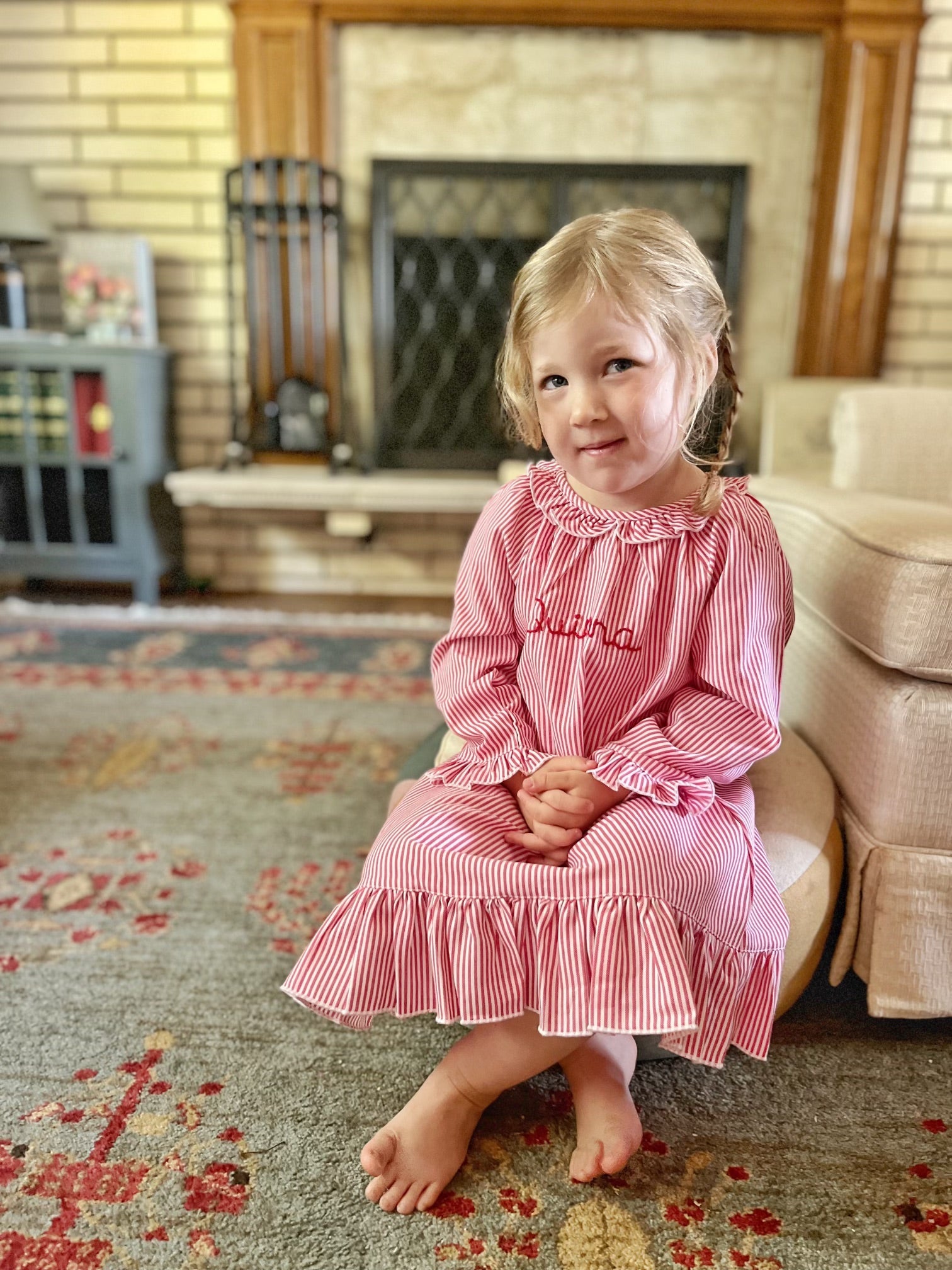 Christmas Pajamas - Red Striped Gown 10 Christmas Pajamas - Red Striped Gown 10