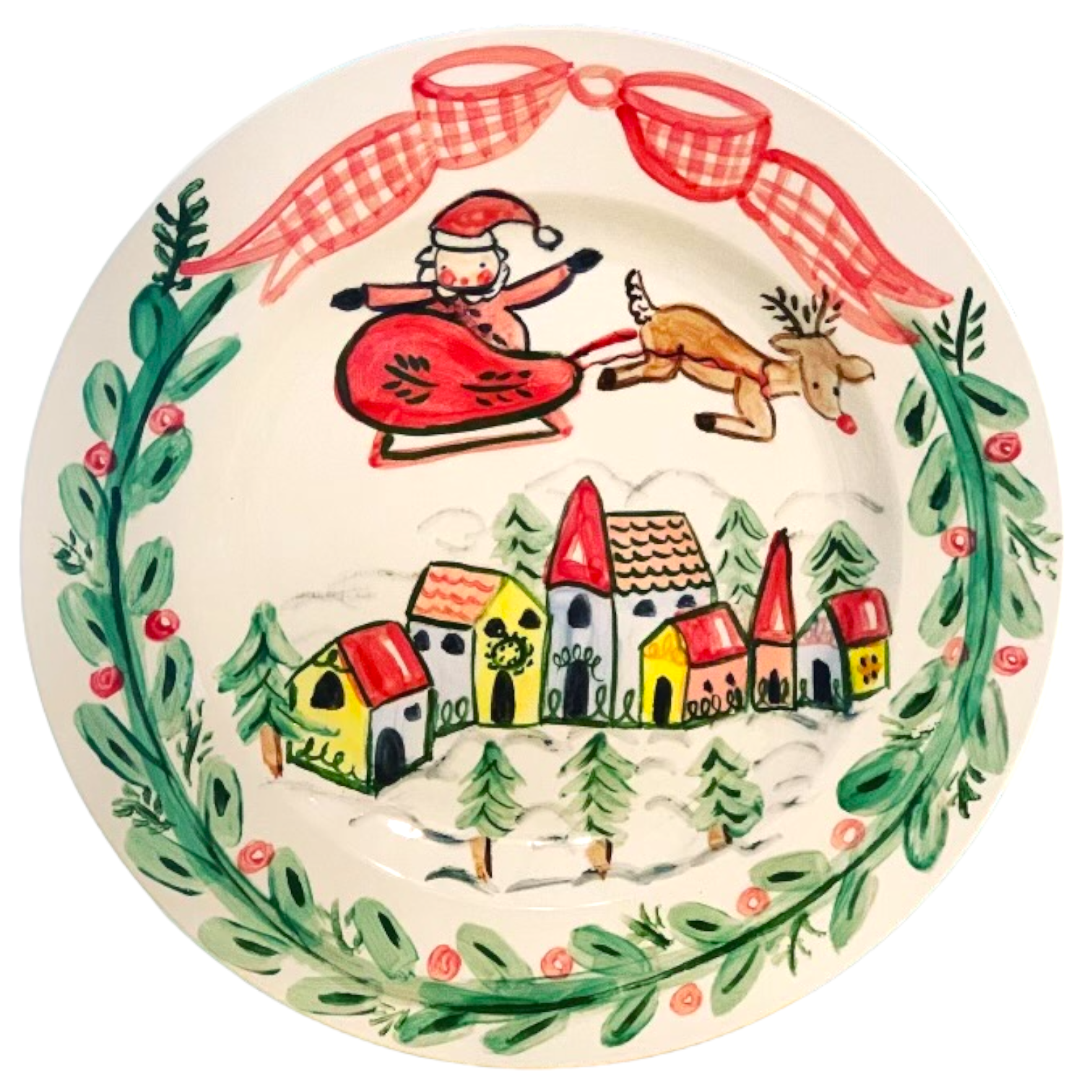 Santa Village Plate - Premium  from Tricia Lowenfield Shop 