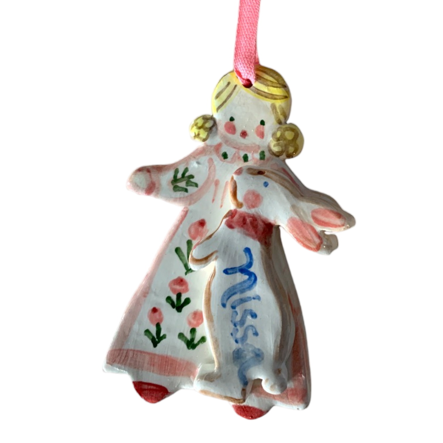 Bunny and Friend Ornament - Girl