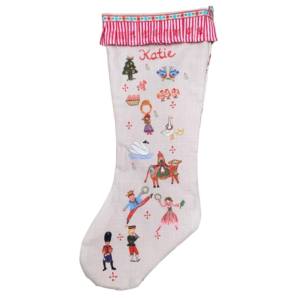 Tricia Lowenfield Monogrammed Christmas Stocking - Linen