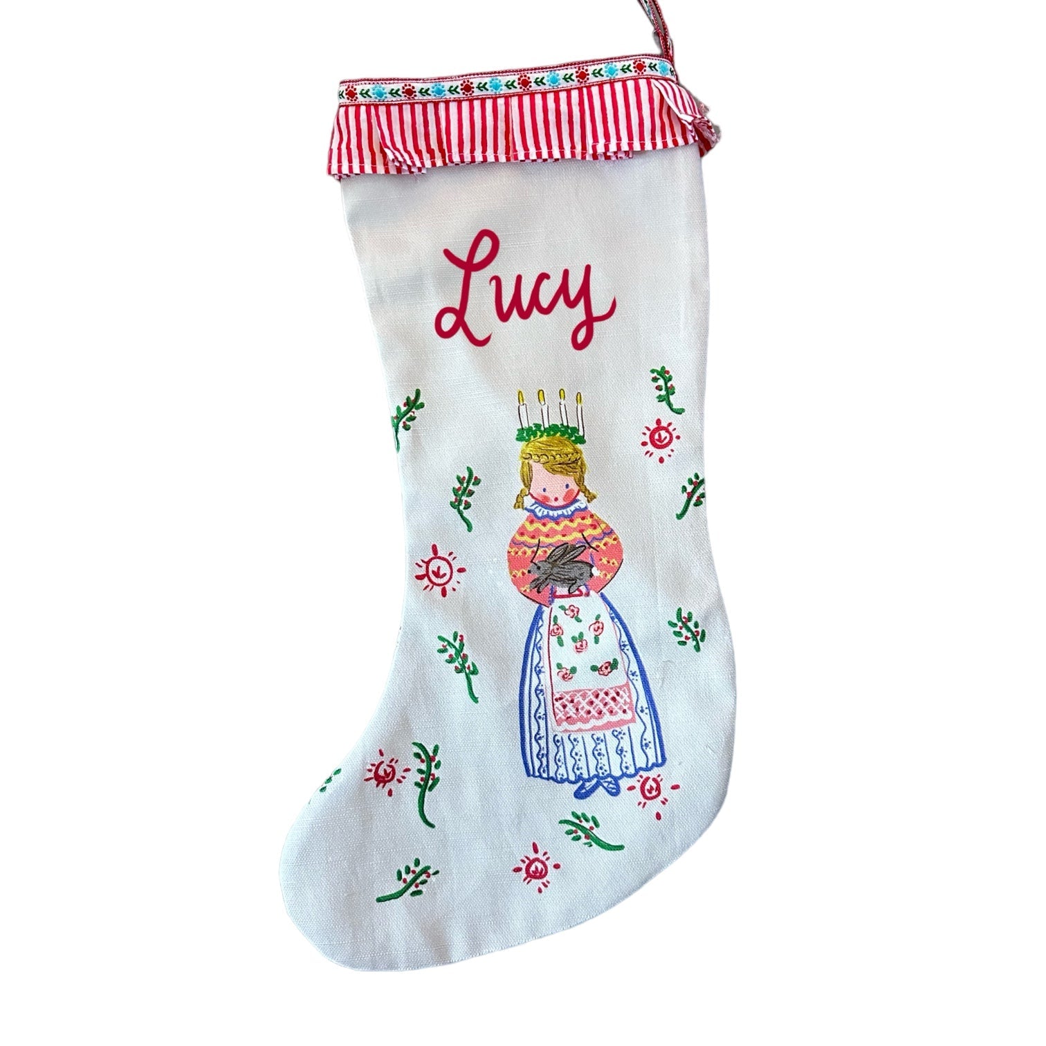 Stocking - St. Lucia with Bunny - Premium  from Tricia Lowenfield Design 
