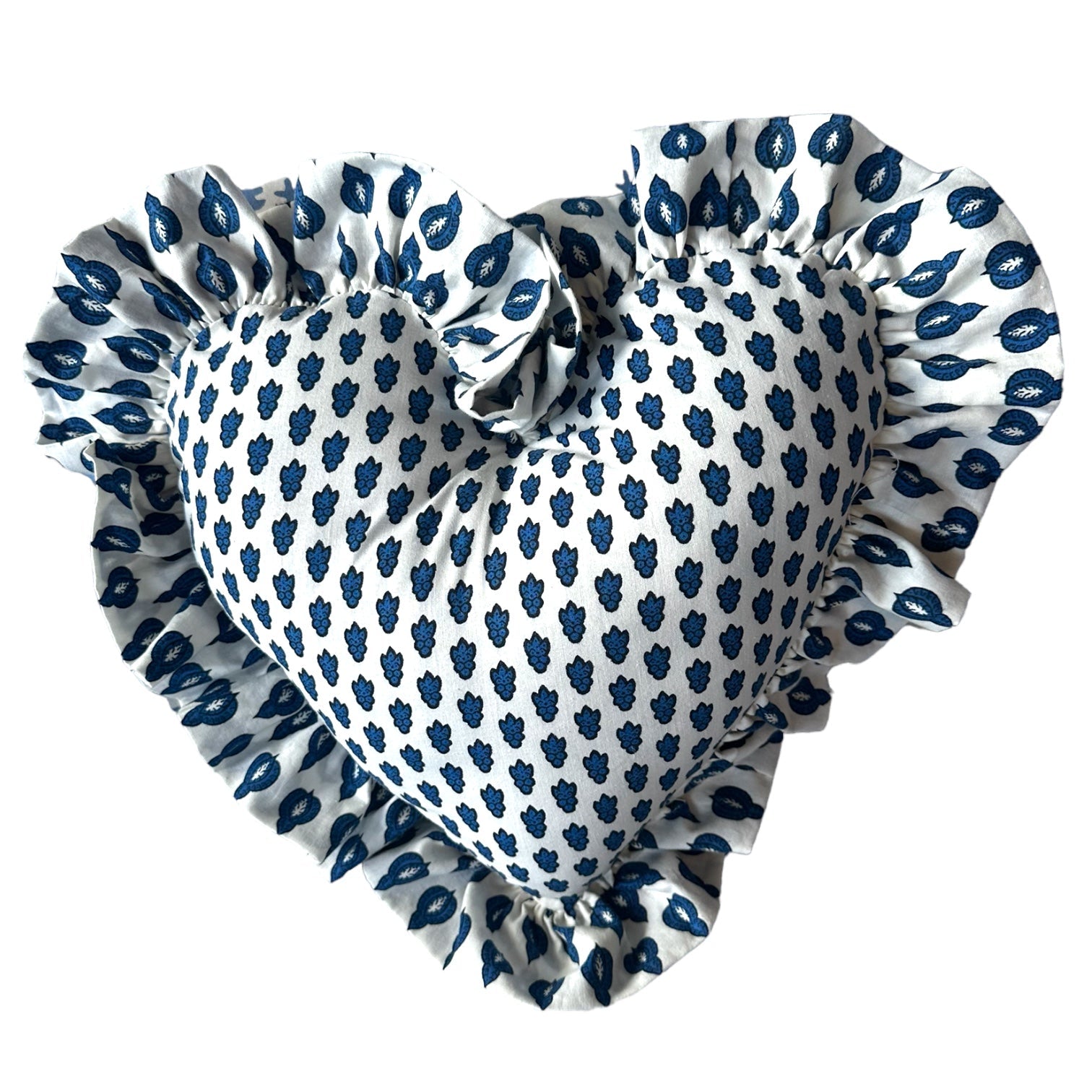 Heart Ruffle Pillow - Vintage Pierre Deux White - Premium  from Tricia Lowenfield Design 