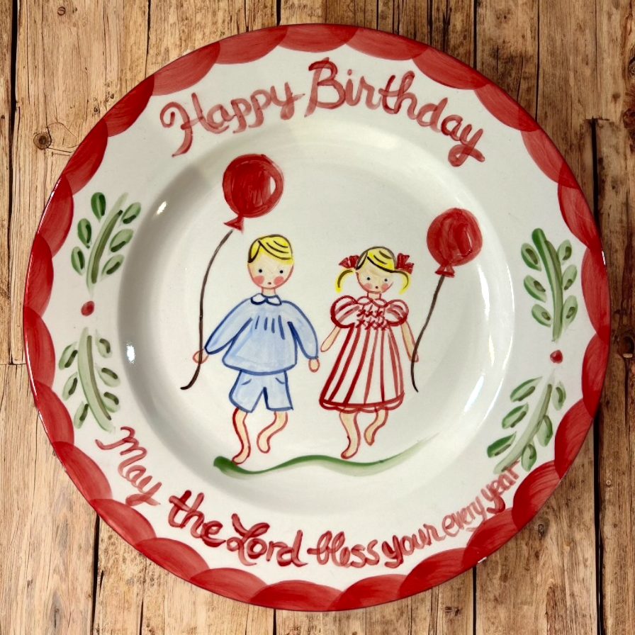 Boy and Girl Birthday Plate - Premium  from Tricia Lowenfield Shop 
