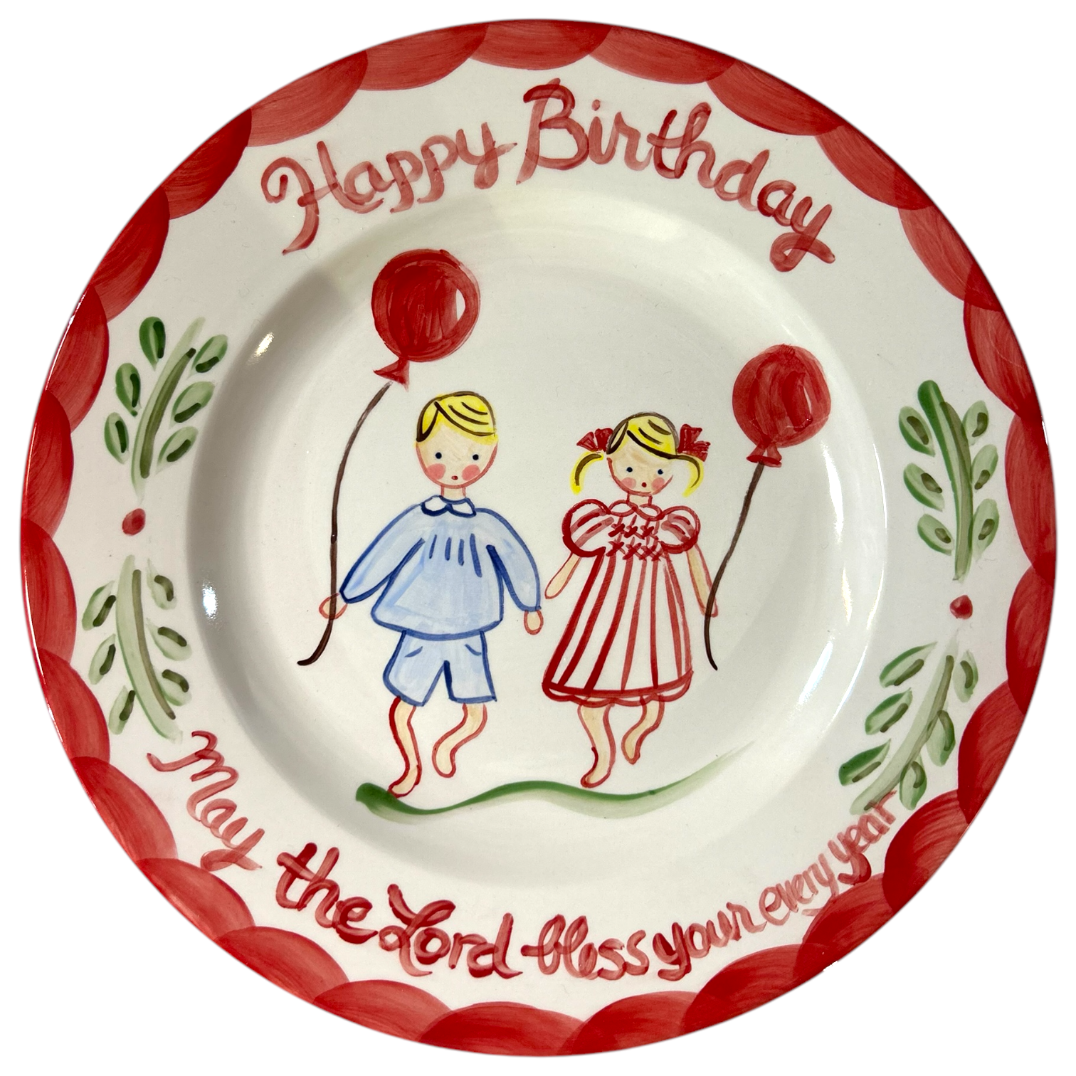 Boy and Girl Birthday Plate - Premium  from Tricia Lowenfield Shop 