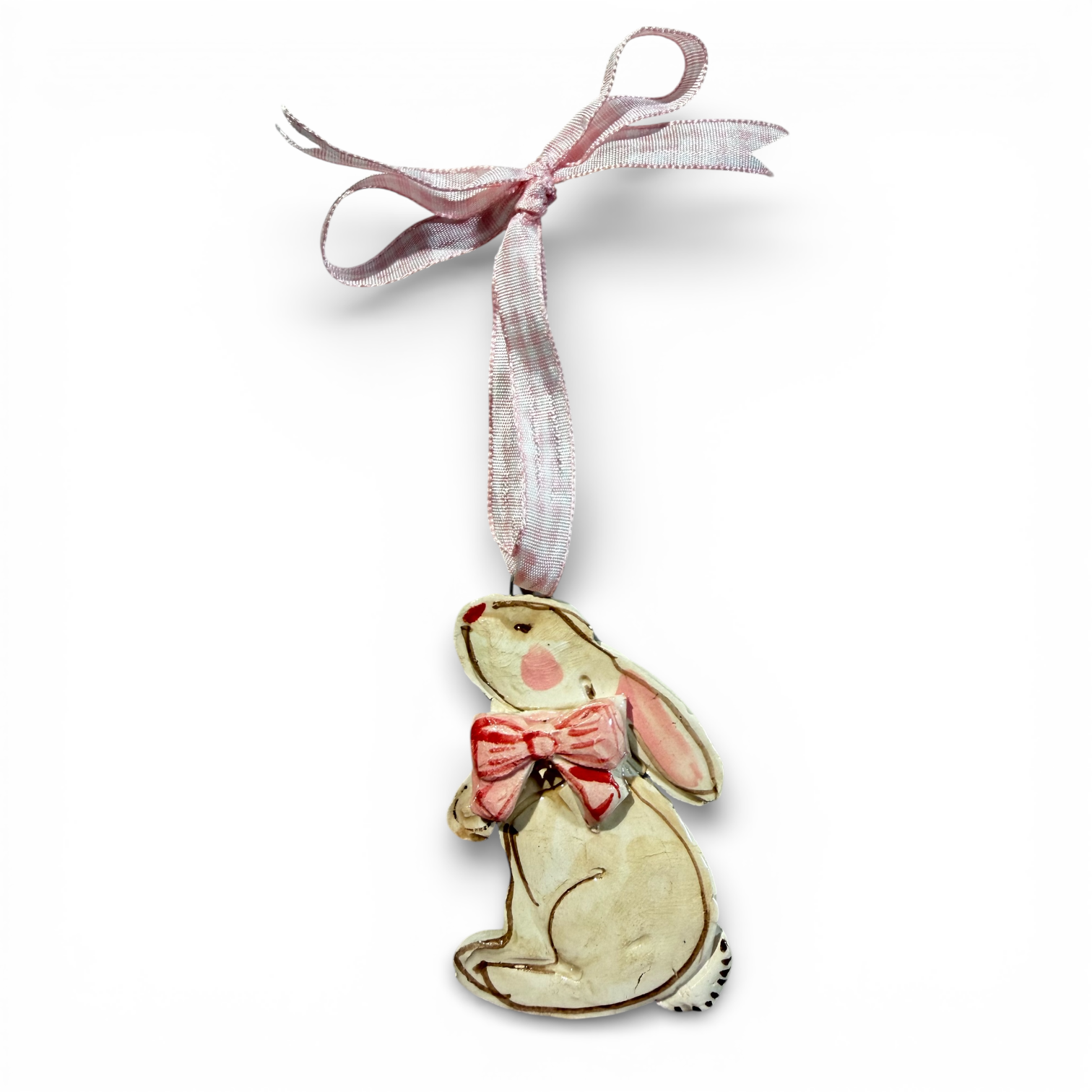 Easter ornament - Pink Sitting Bunny
