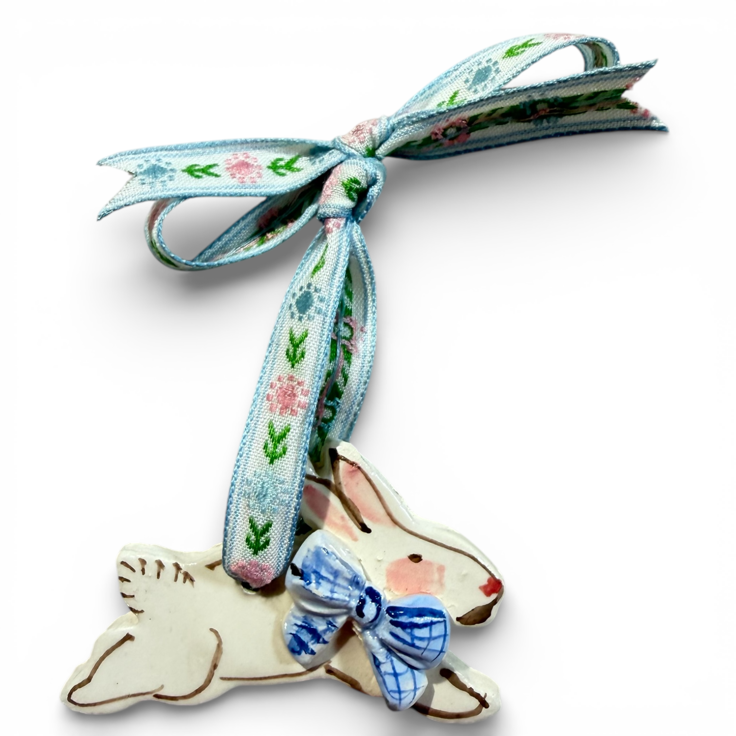 Easter ornament - Blue Jumping Bunny