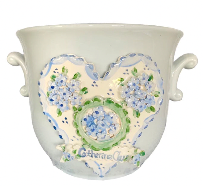 Cache Pot with Heart and Bouquets - Premium  from Tricia Lowenfield Shop 