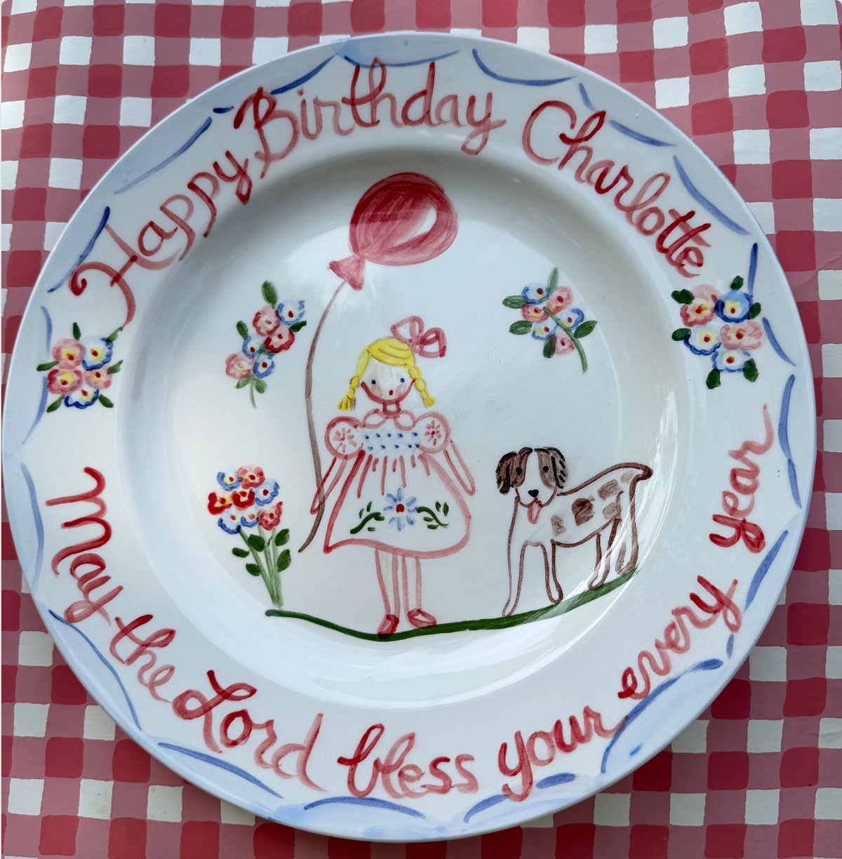 Charlotte Birthday Plate - Girl with Dog