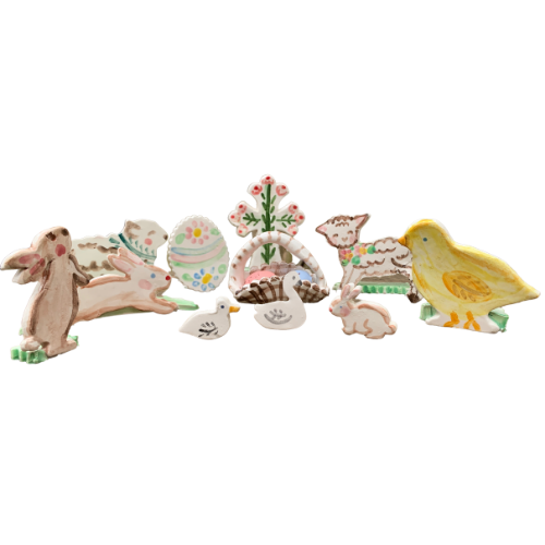 Easter Vignette - Premium Ceramic Figures from Tricia Lowenfield Design 