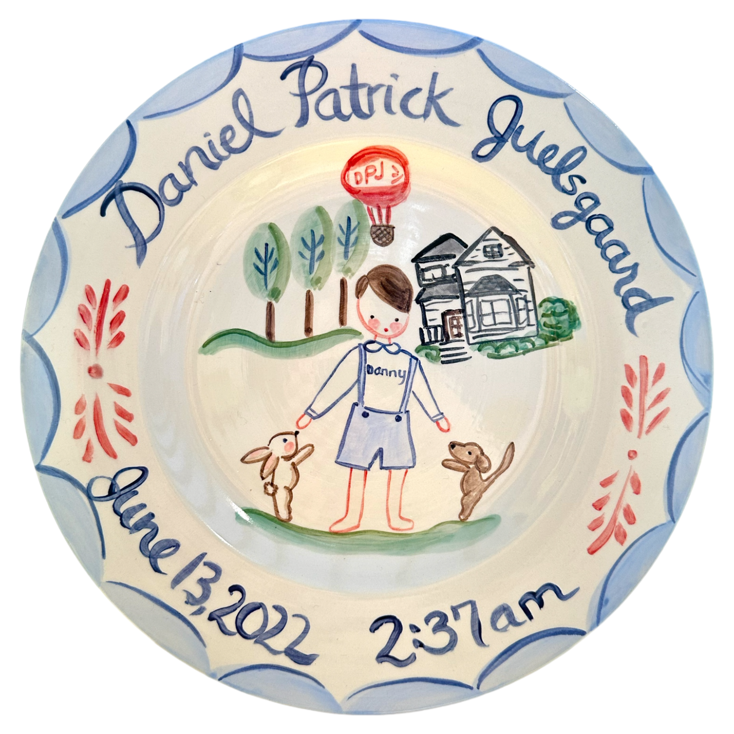 Birth Plate - Blue Boy (Full Color) - Premium  from Tricia Lowenfield Shop 