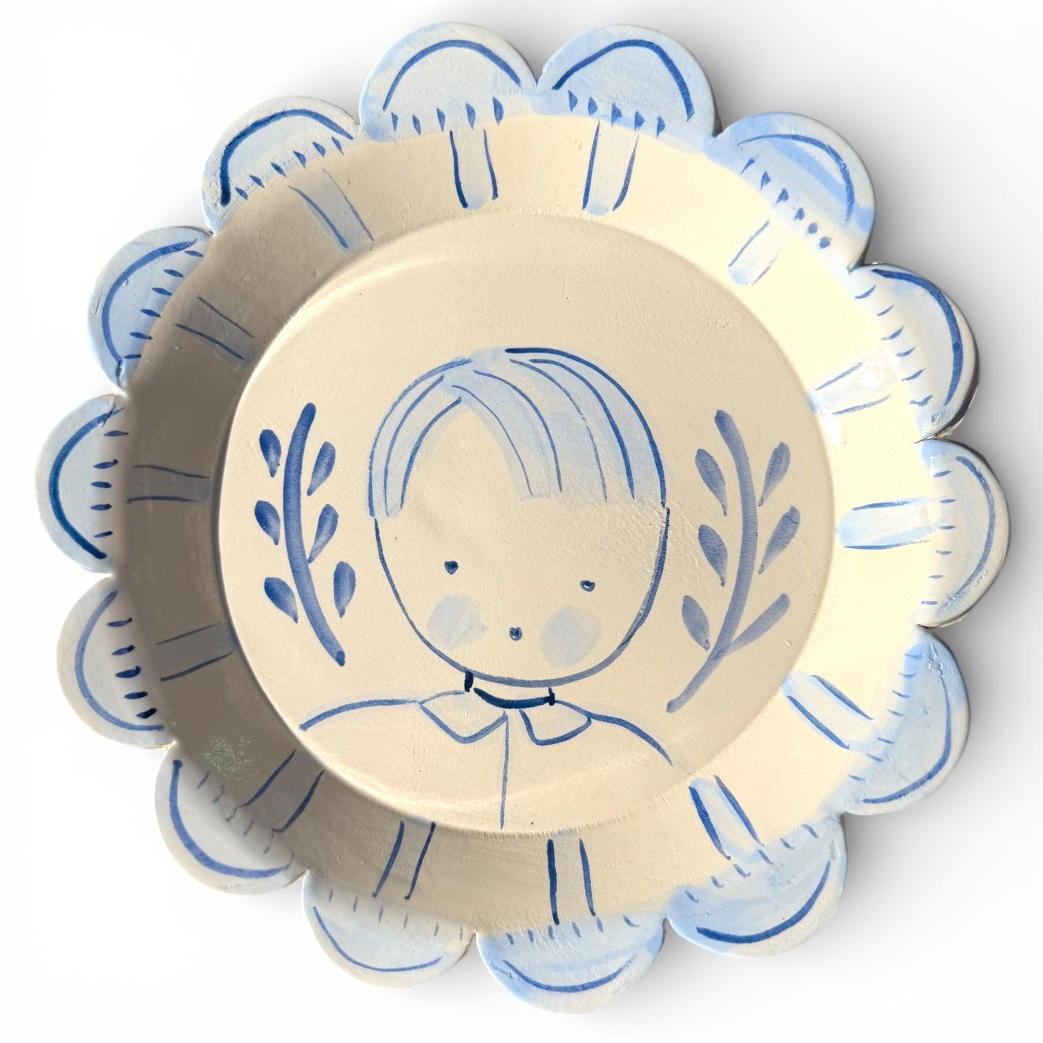 Scalloped Boy Plate