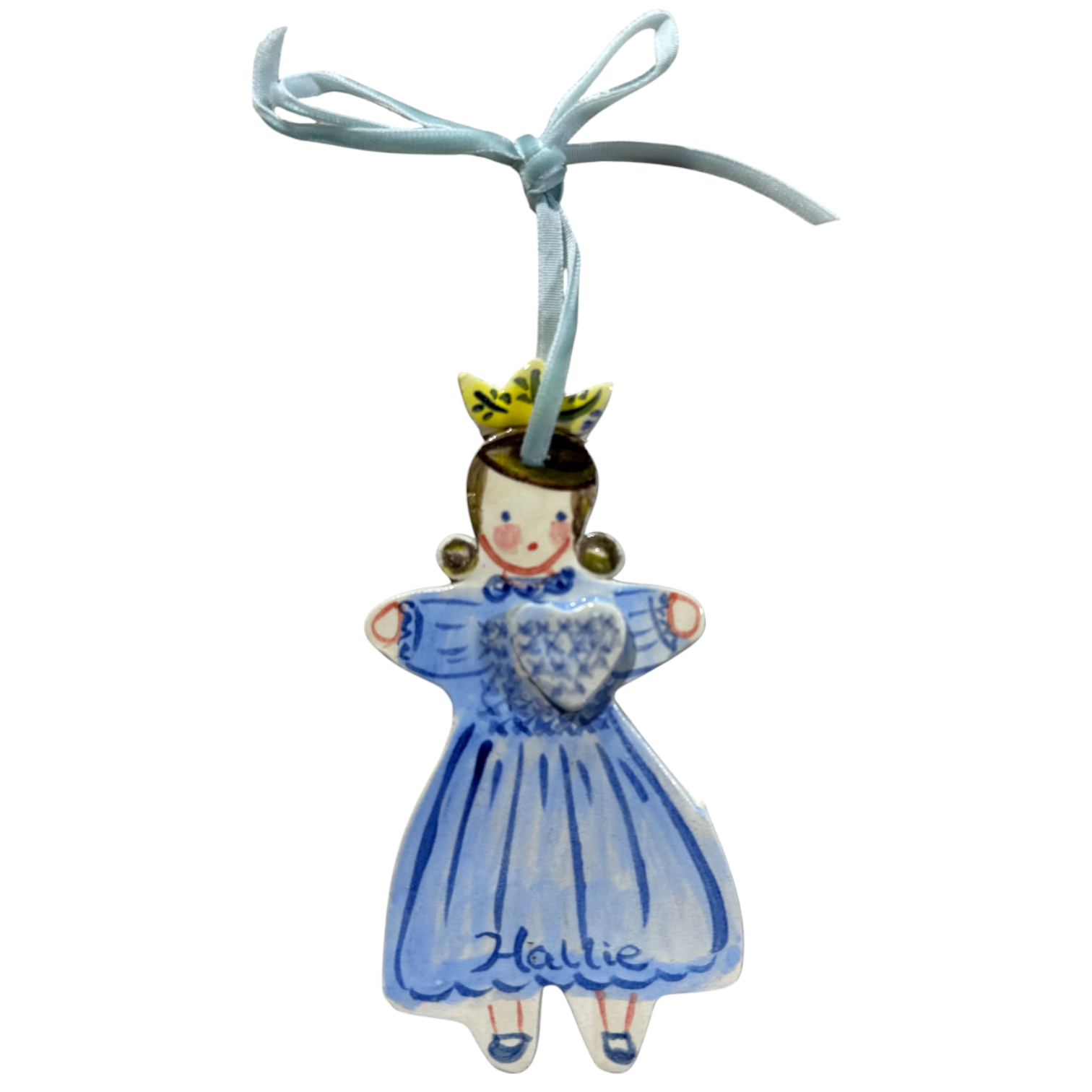 Christmas Ornament - Smocked Blue Dress Hallie