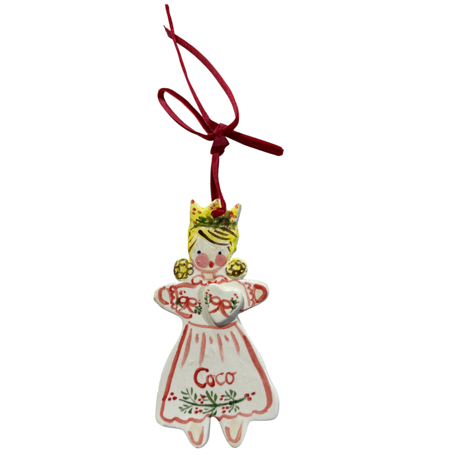 Christmas Ornament - Holly sprig dress Coco