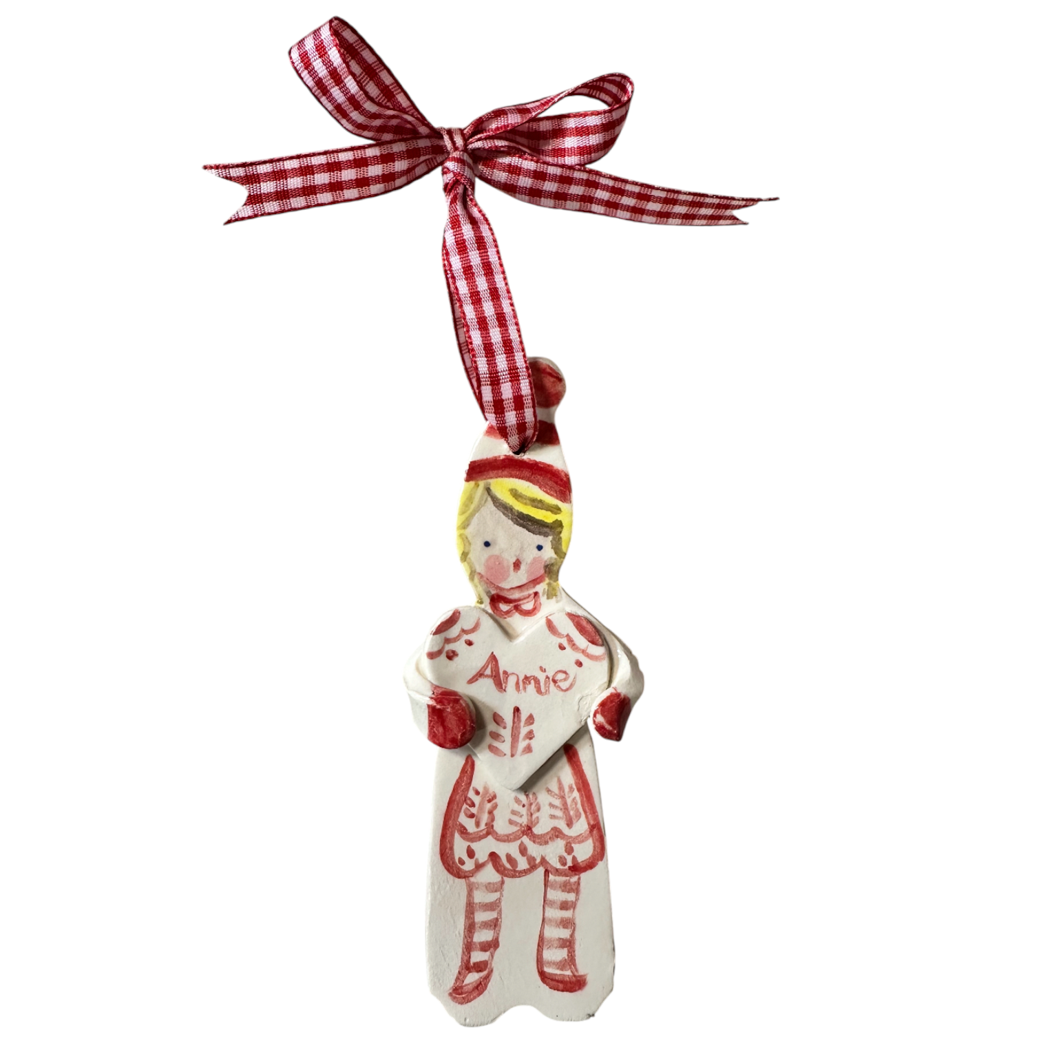 Annie Heart Girl Ornament