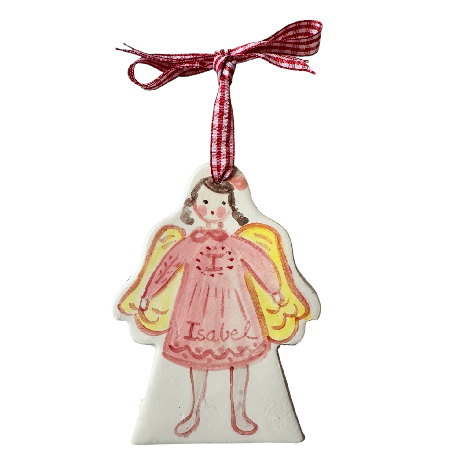 Isabel Christmas Ornament - pink angel