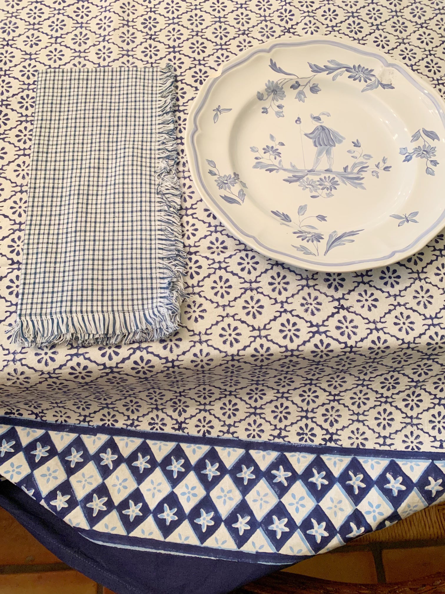 Hand Blockprint Tablecloths - Premium  from Tricia Lowenfield Design 