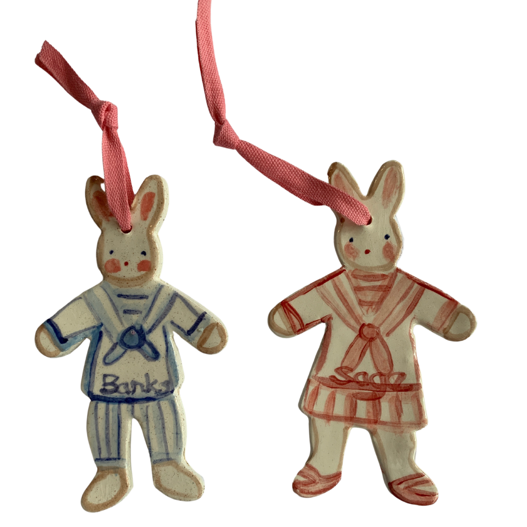 Sailor Boy Bunny Ornament - Premium  from Tricia Lowenfield Design 