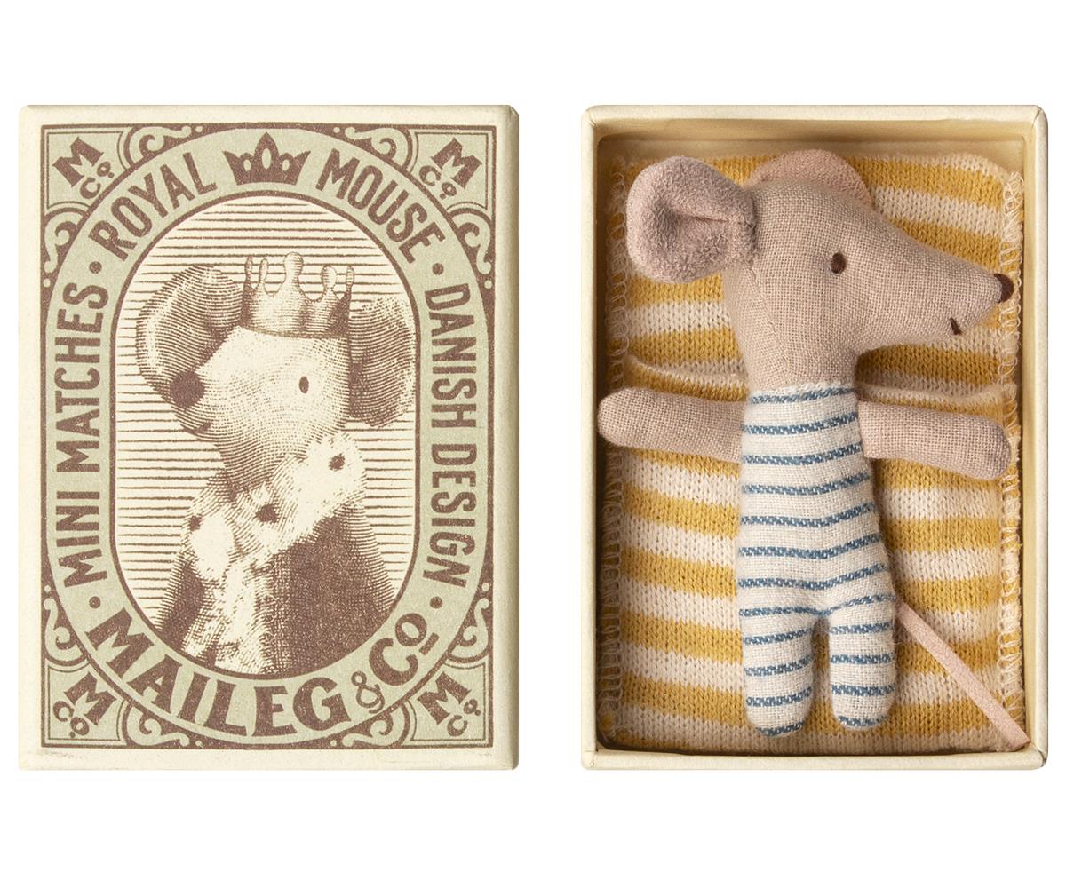 Maileg Baby Mouse in Matchbox- Boy - Premium  from Tricia Lowenfield Design 