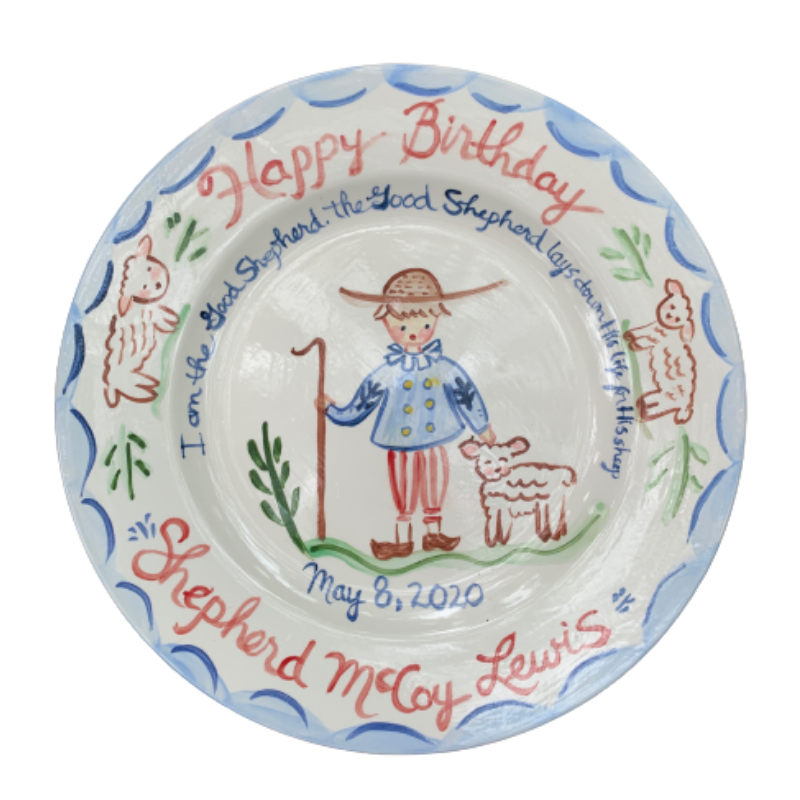 Shepherd Birthday Plate - Premium  from Tricia Lowenfield Shop 