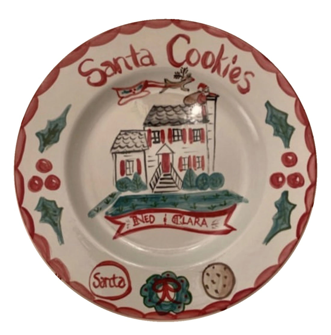 Santa Cookies Plate - Tricia Lowenfield Design