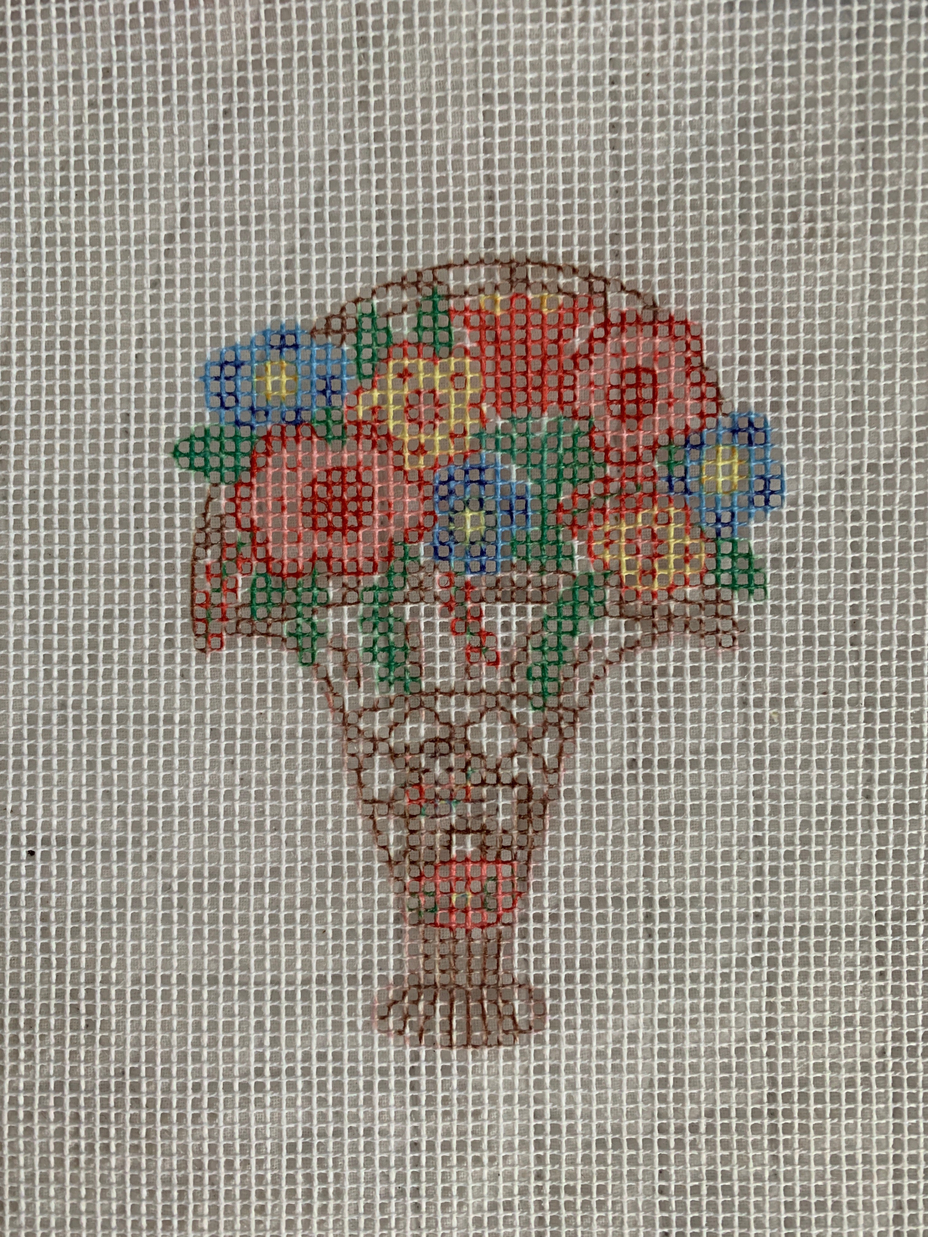 Needlepoint Flower Basket - Premium  from Tricia Lowenfield Design 