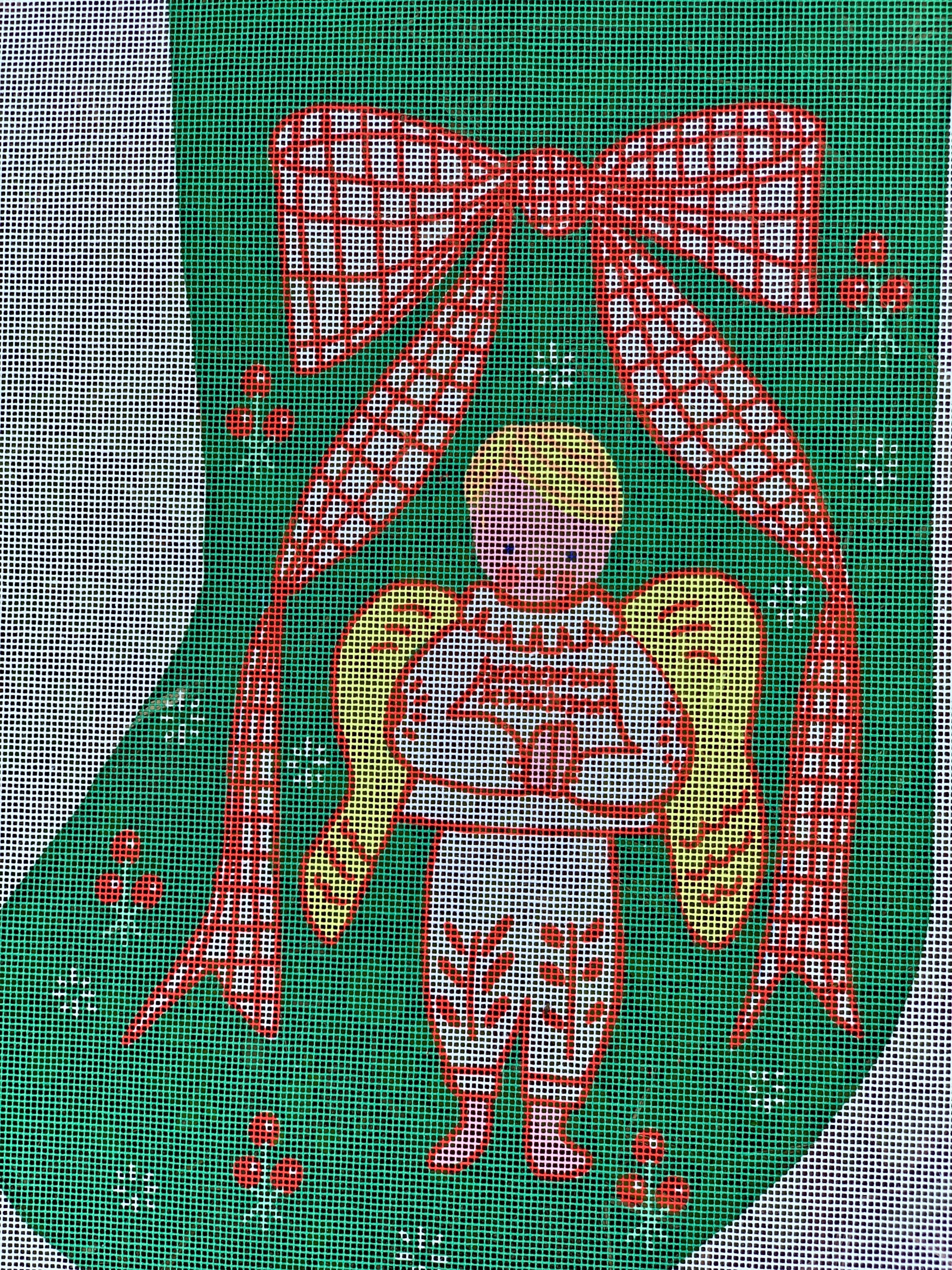 Boy Angel Needlepoint Christmas Stocking Canvas - Premium Needlepoint from Tricia Lowenfield Design 
