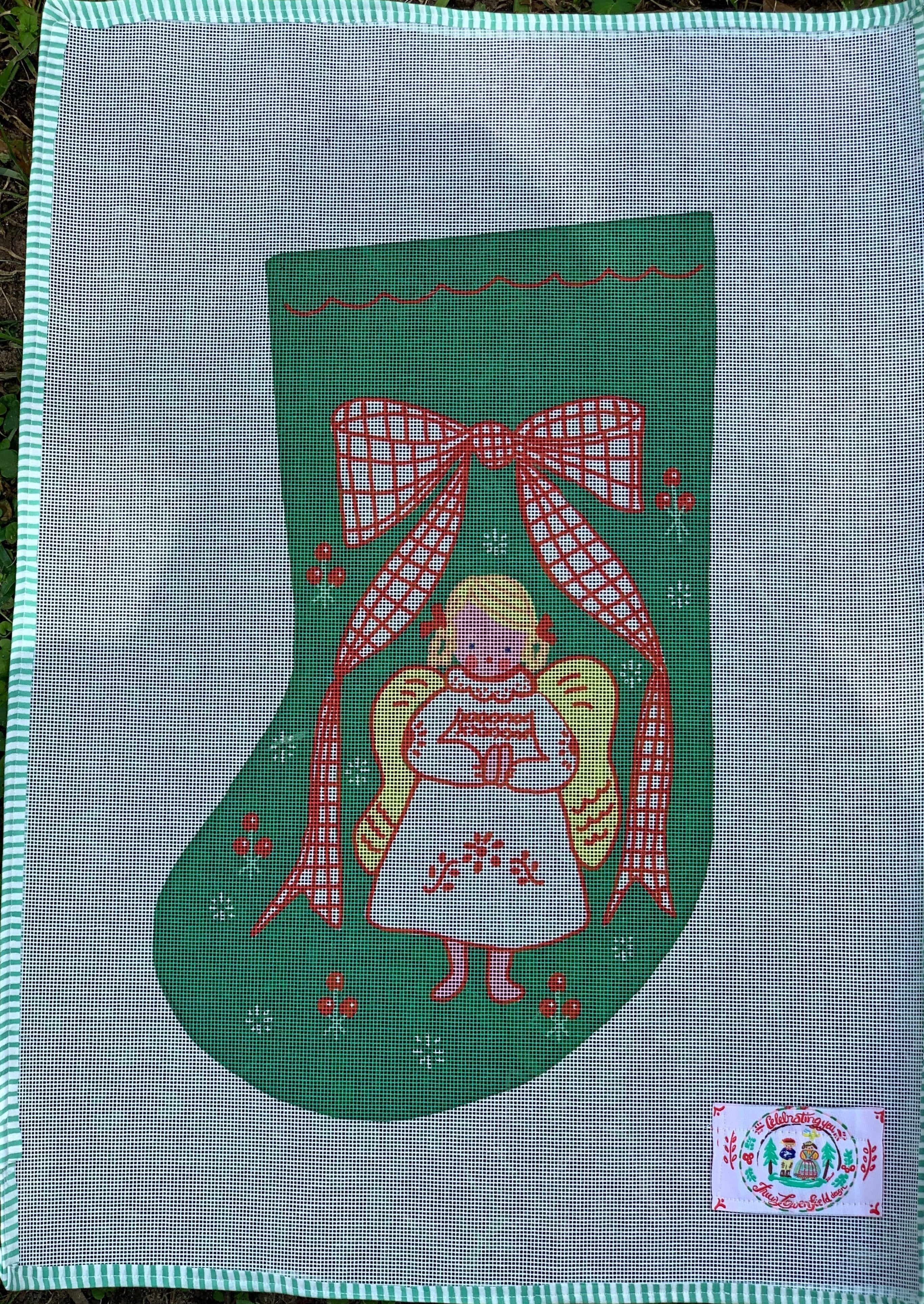 Girl Angel Needlepoint Christmas Stocking Canvas