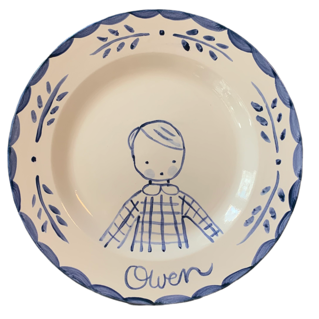 Simple Boy's Plate (blue and white) - Premium  from Tricia Lowenfield Design 