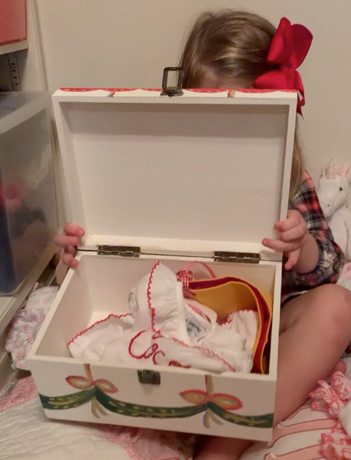 Handpainted Christmas Eve Box | Handmade from Tricia Lowenfield Design Handpainted Christmas Eve Box | Handmade from Tricia Lowenfield Design