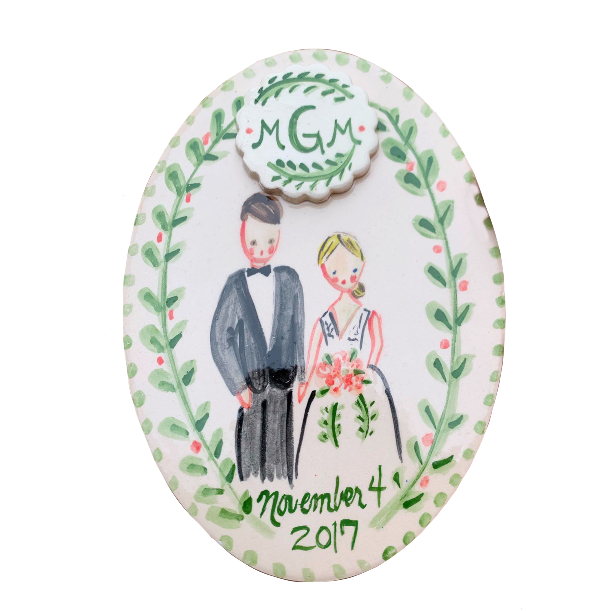 Bride and Groom Ornament - Premium  from Tricia Lowenfield Design 