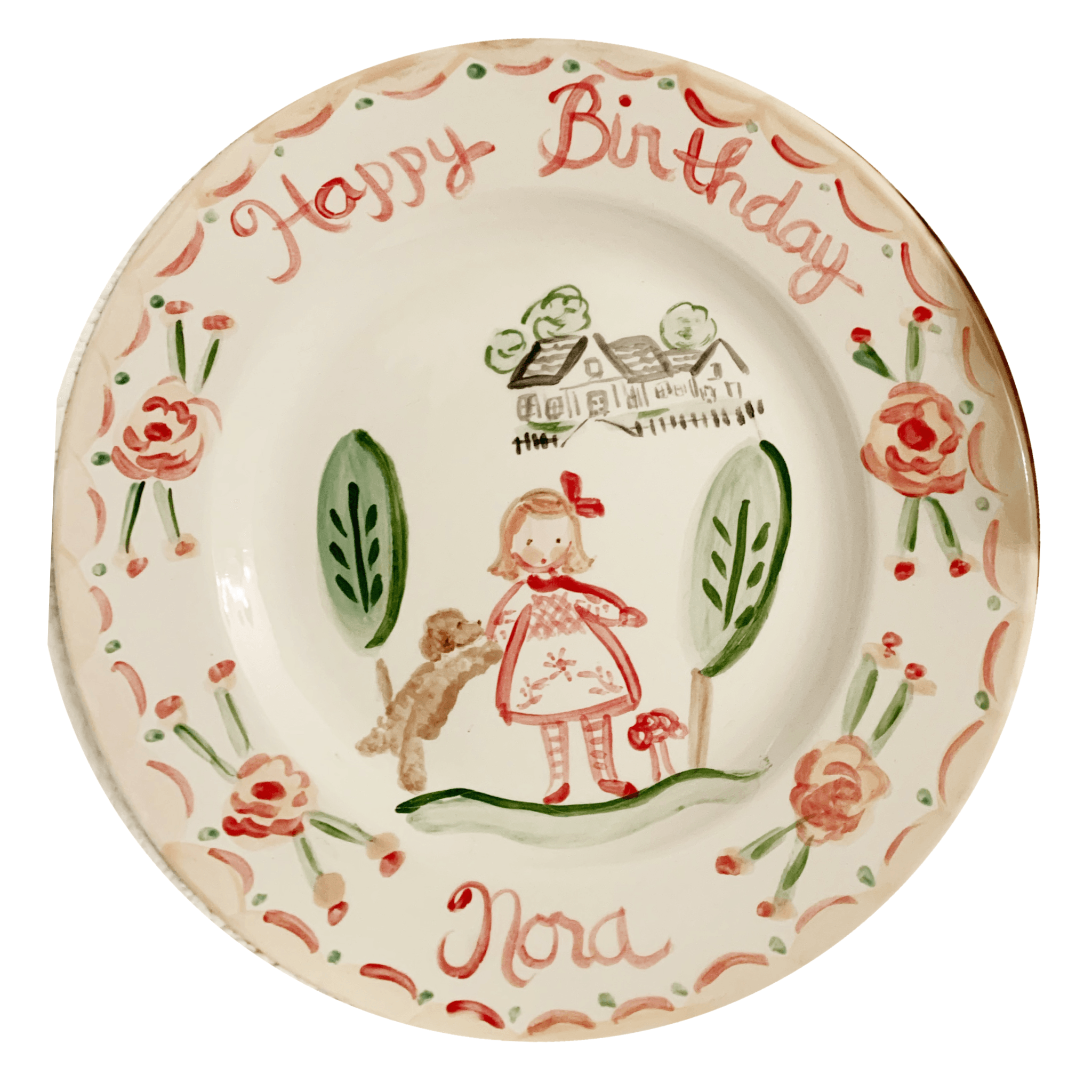 Birthday Plate - Dog and House - Tricia Lowenfield Design