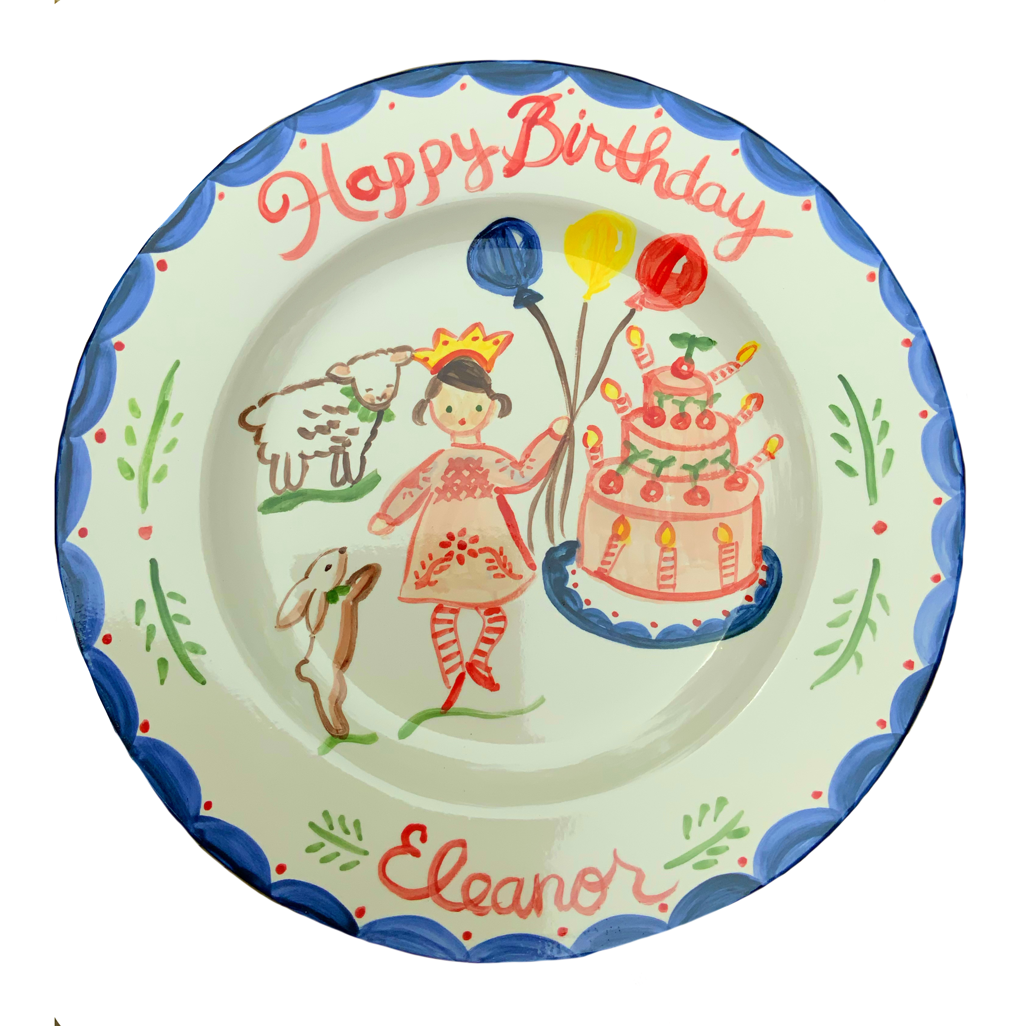 Birthday Plate- Full Color Cake/Animals - Tricia Lowenfield Design