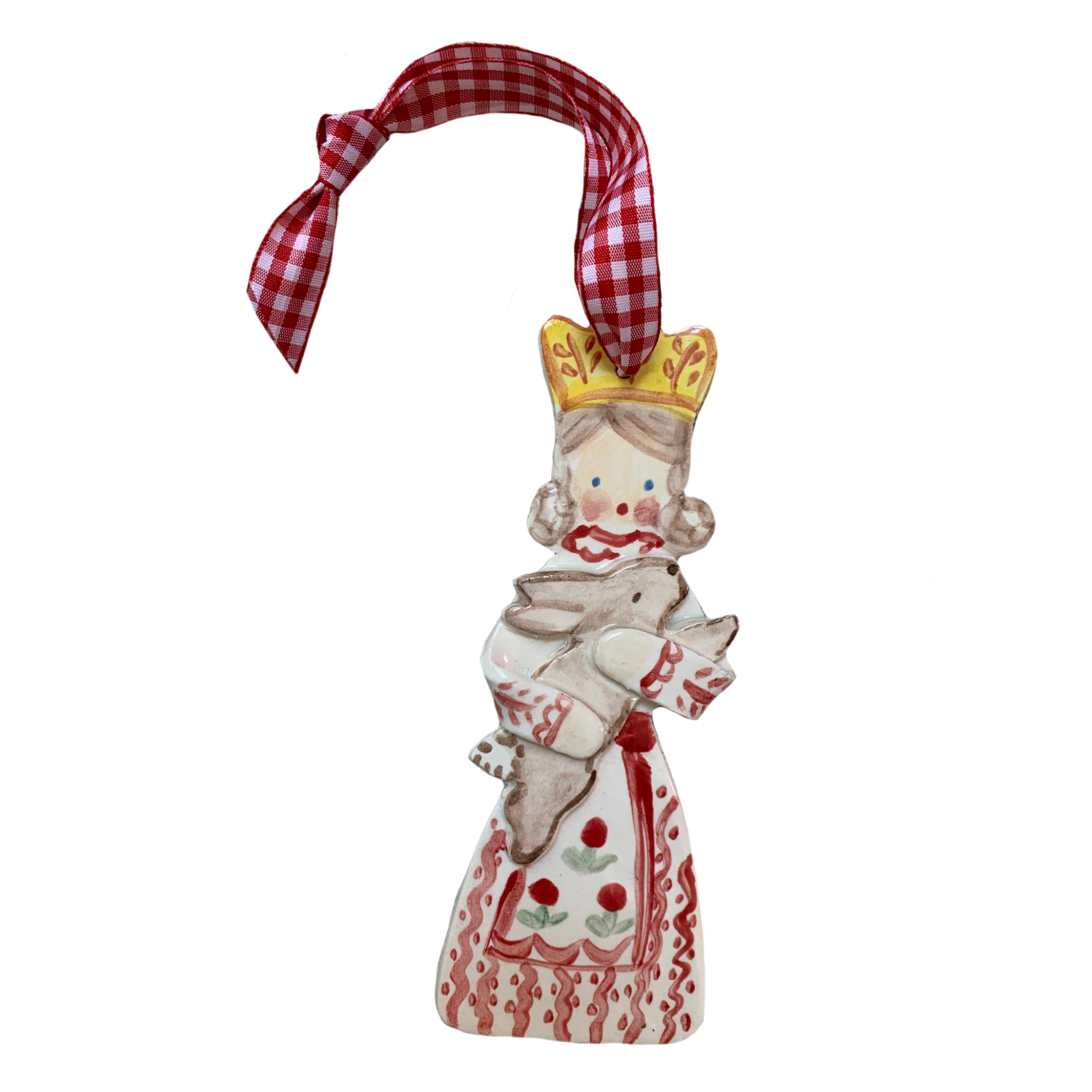 Crown Girl with Bunny Ornament - Tricia Lowenfield Design