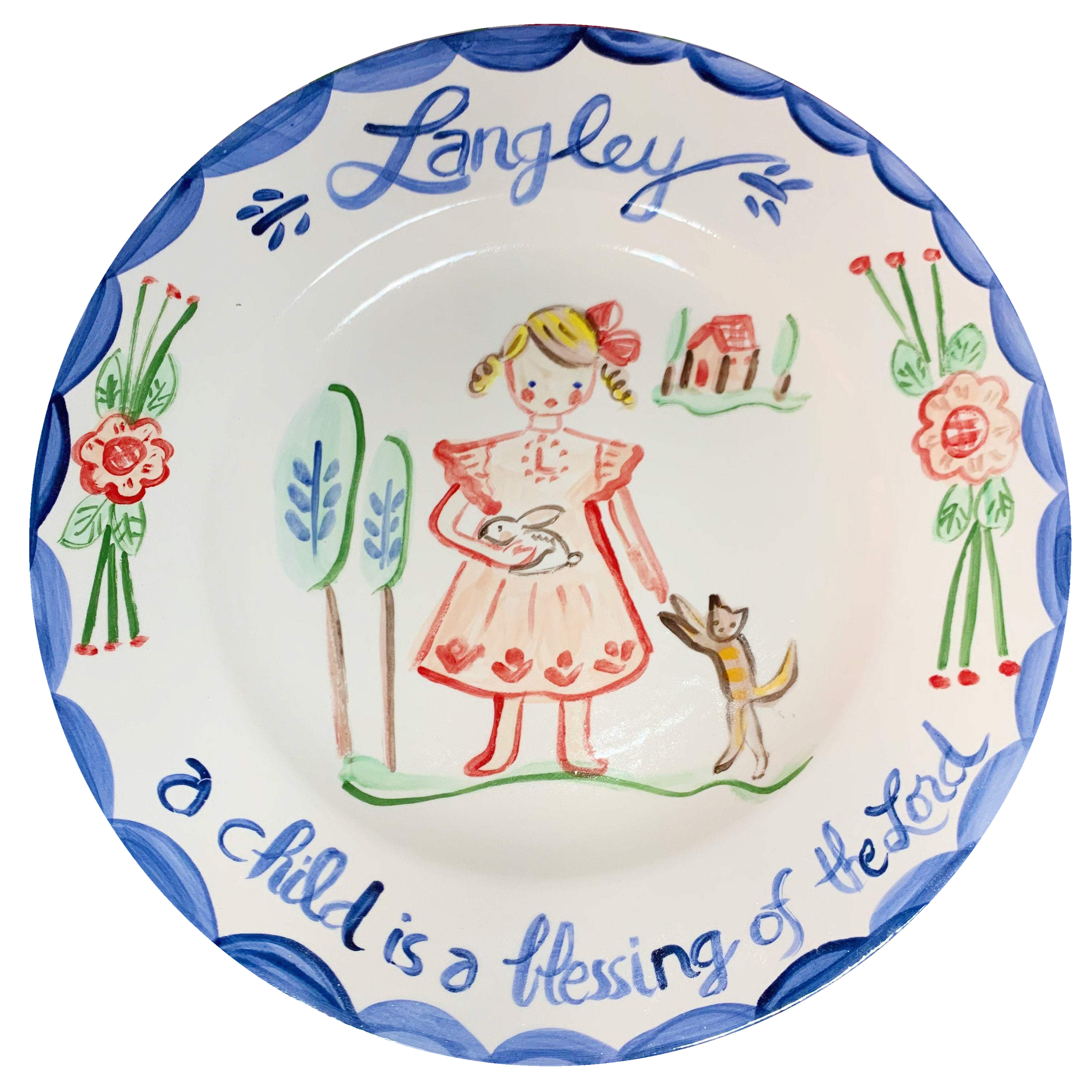 Psalm 127:3 Plate - A Child is a Blessing - Tricia Lowenfield Design
