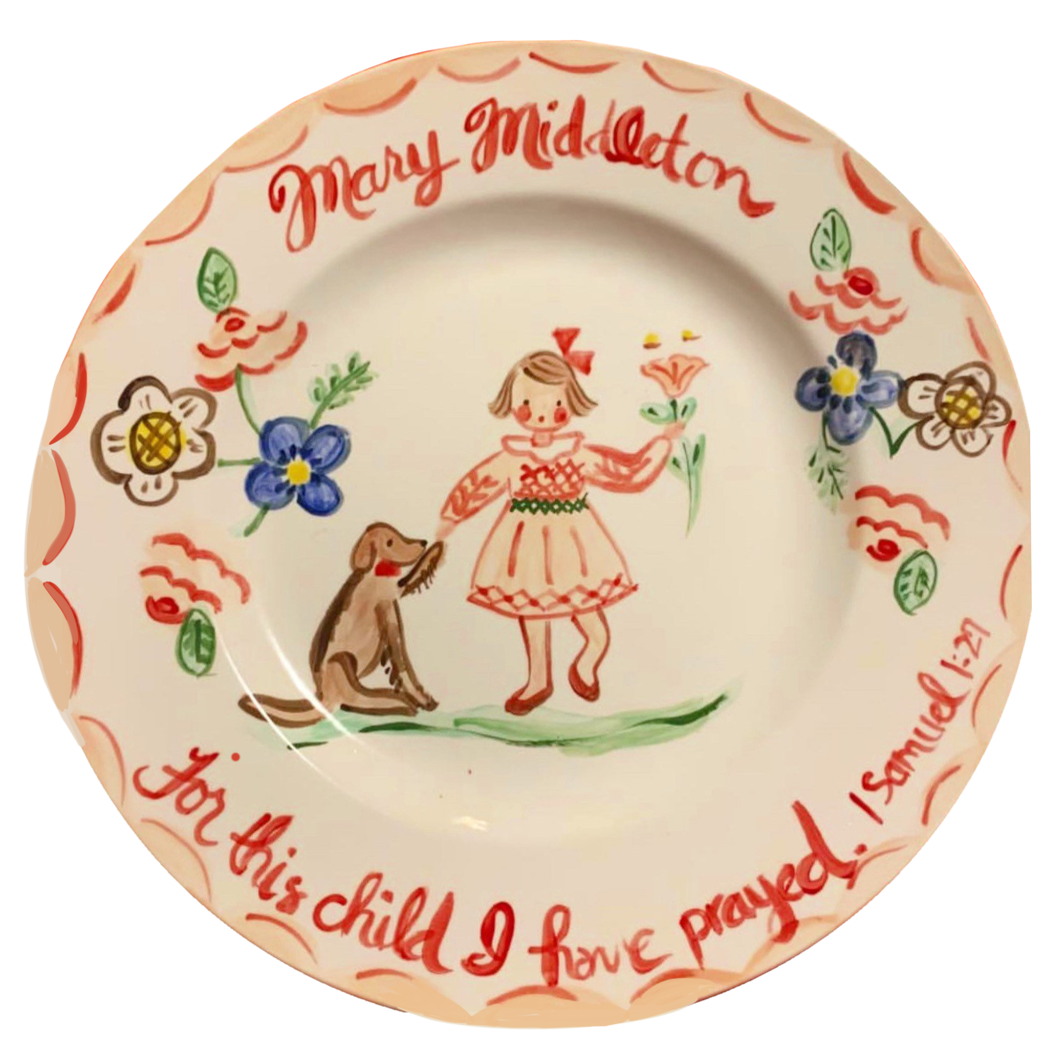 Plate -  For This Child I Have Prayed - Tricia Lowenfield Design