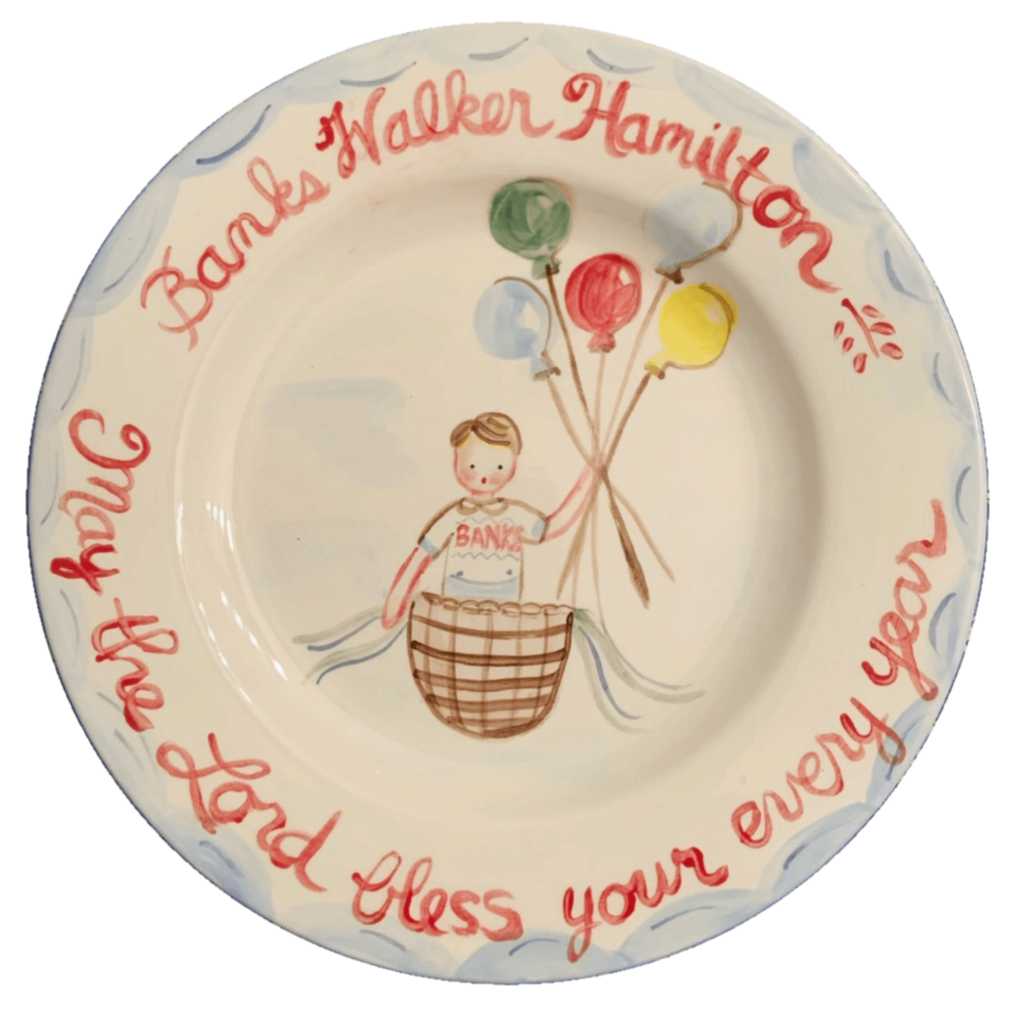 Birthday Plate - Hot Air Balloons - Tricia Lowenfield Design