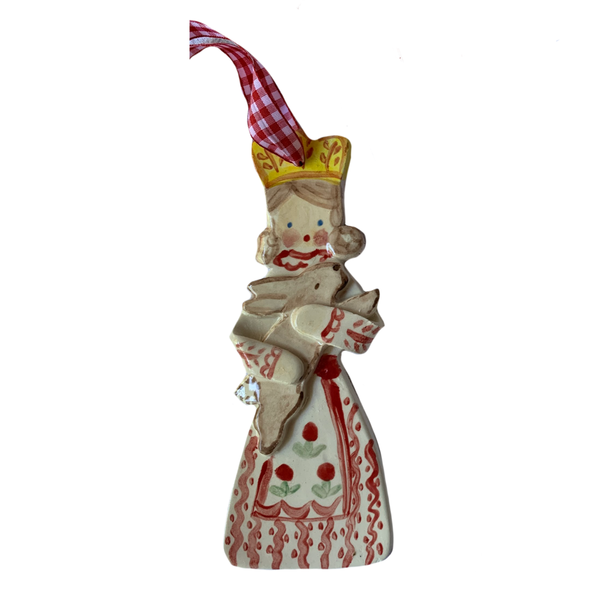Tall Girl with Bunny ornament - Tricia Lowenfield Design