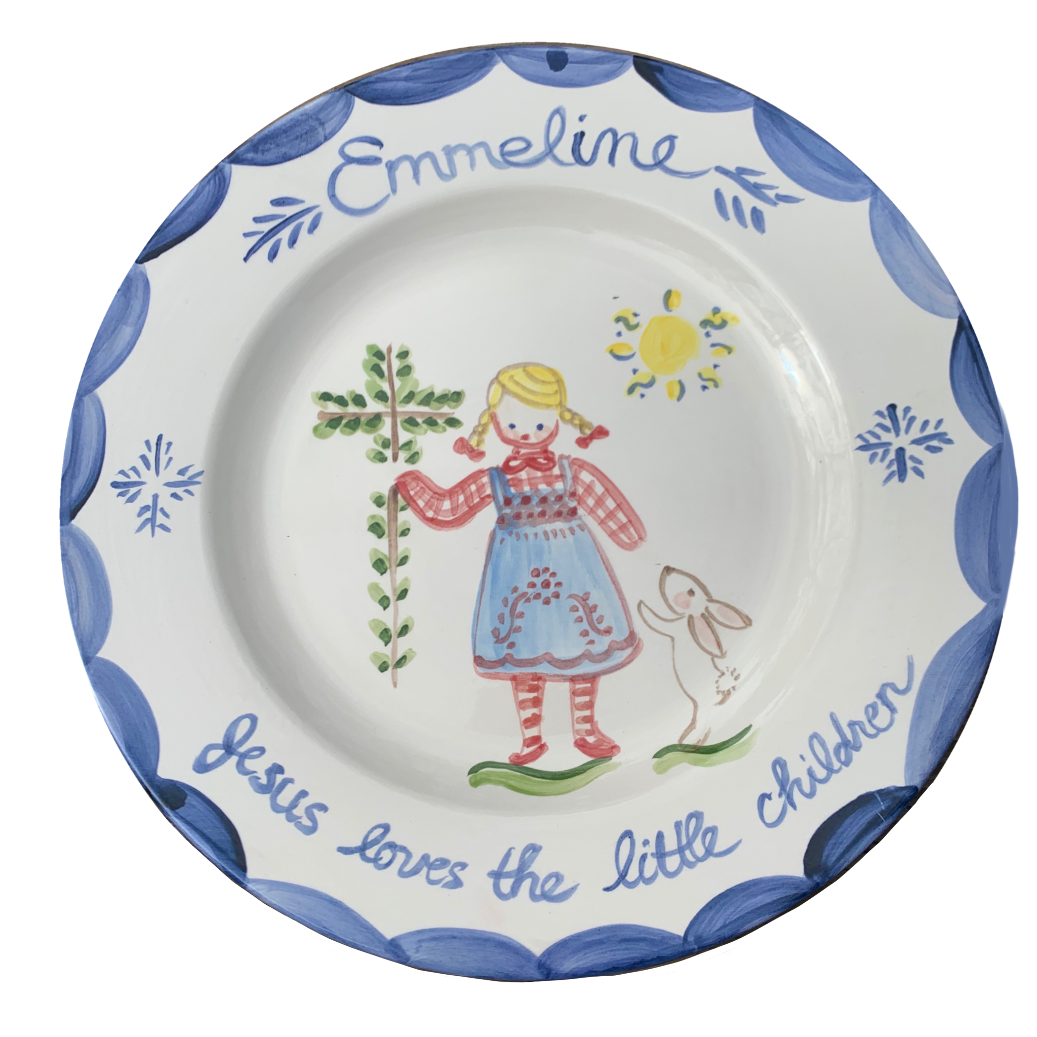 Jesus Loves the Little Children plate - Tricia Lowenfield Design