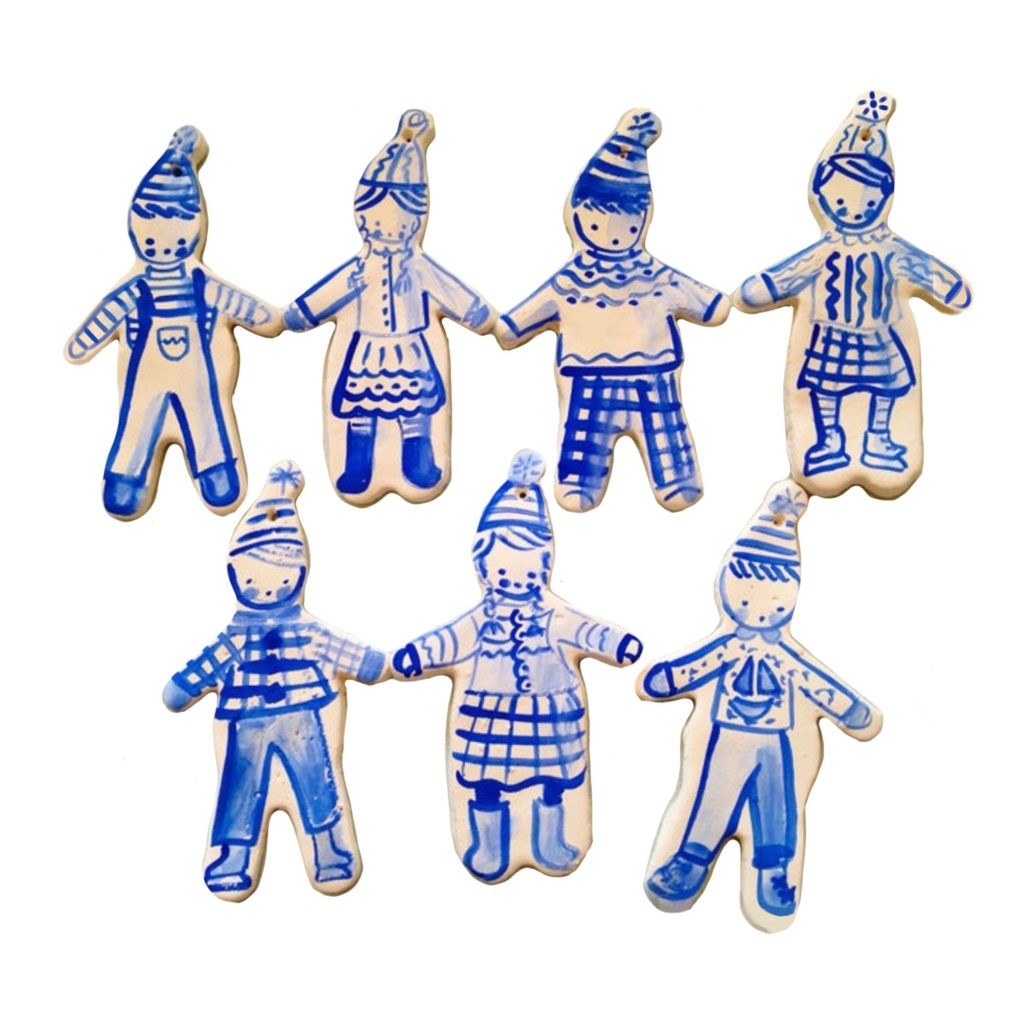 Set of 7 Assorted Skater Ornaments - Tricia Lowenfield Design