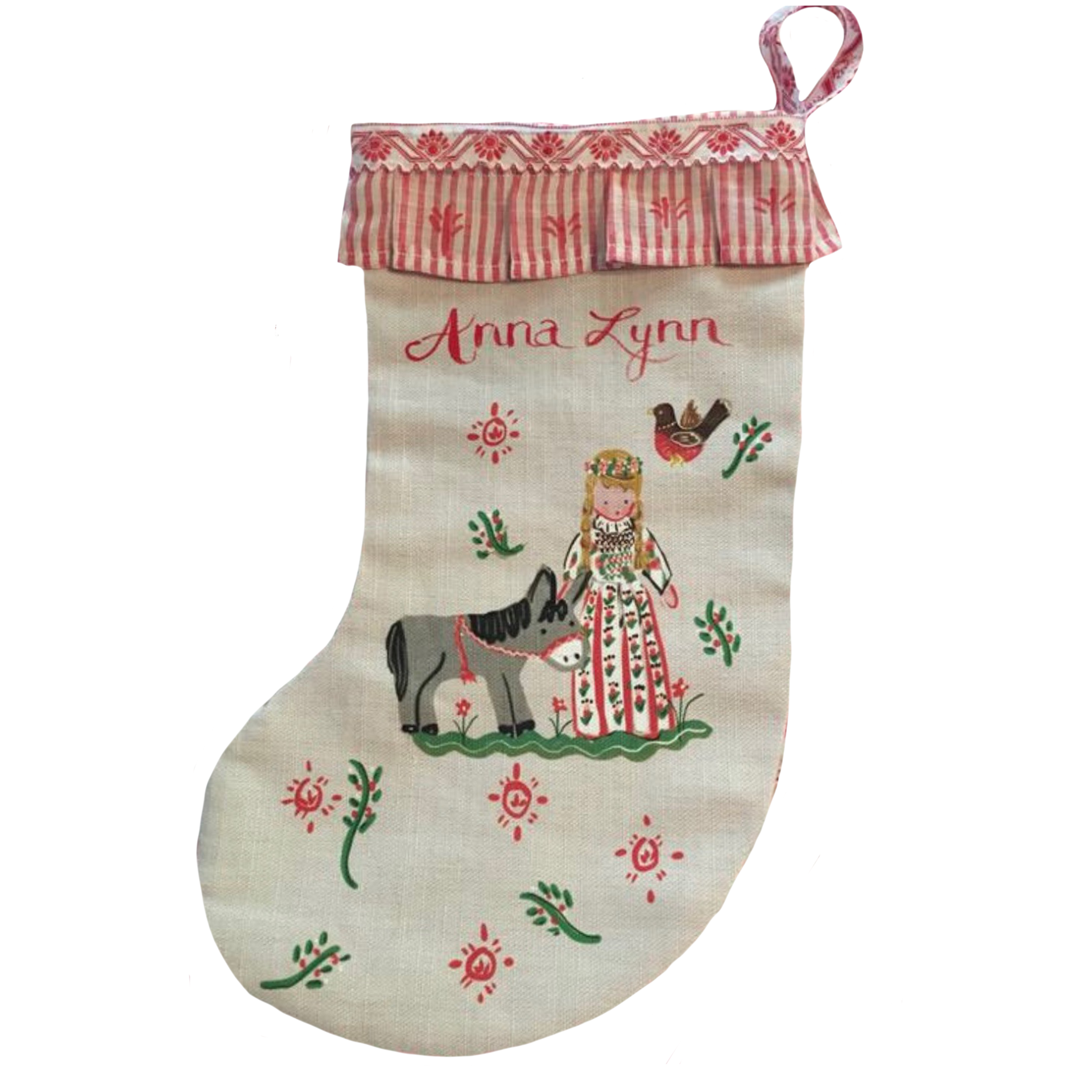 Stocking - Girl with Donkey - Tricia Lowenfield Design