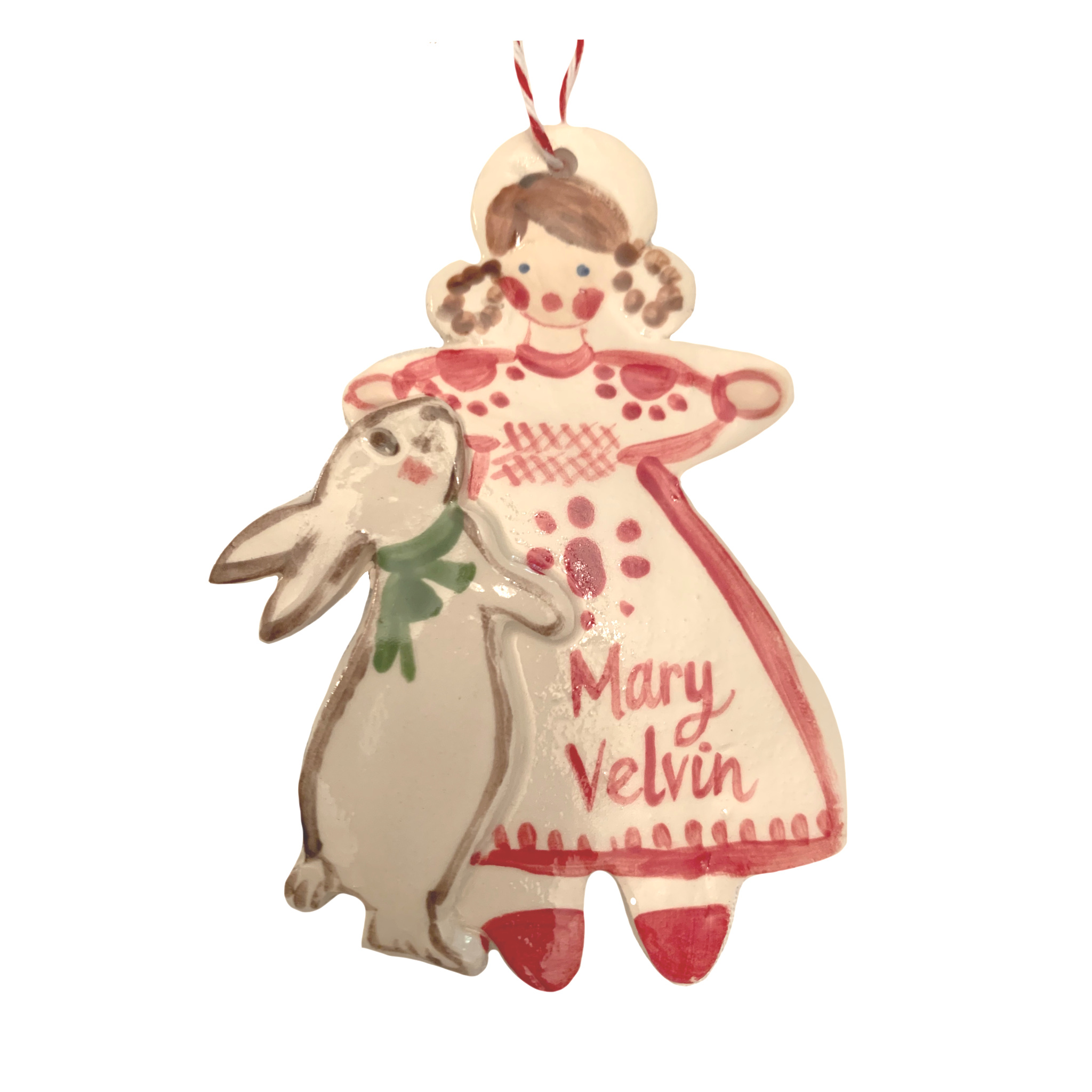 Girl with Bunny ornament - Premium  from Tricia Lowenfield Design 