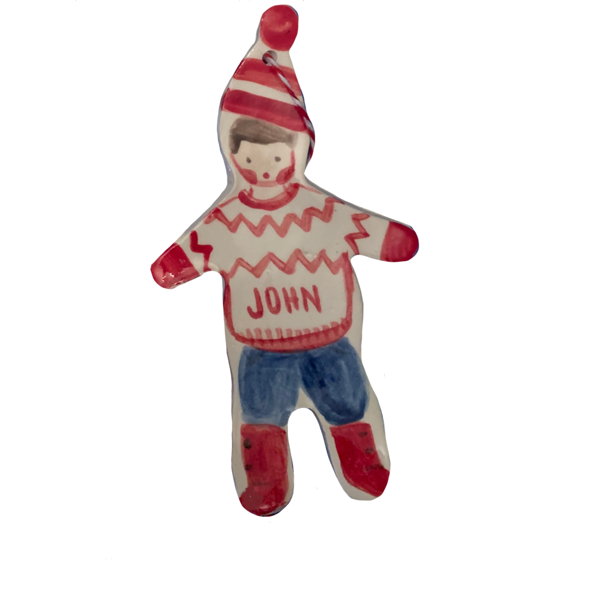 Christmas Boy ornament - red - Tricia Lowenfield Design