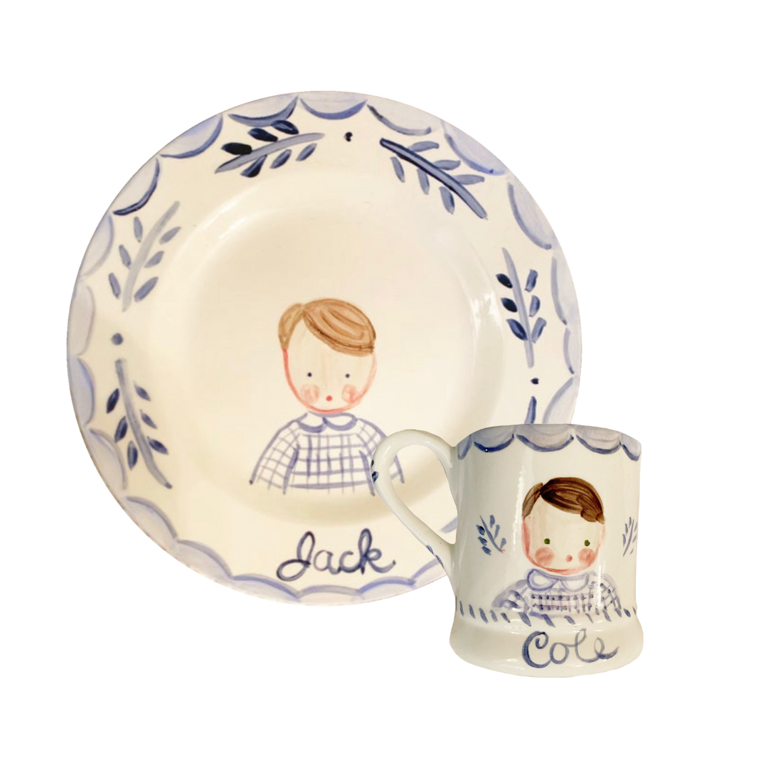 Child's Cup and Plate Set - Boy - Premium  from Tricia Lowenfield Design 