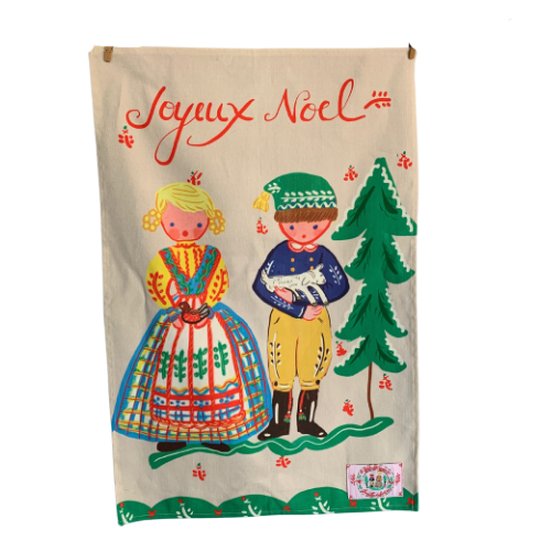 Joyeux Noel Tea Towel - Premium  from Tricia Lowenfield Shop 